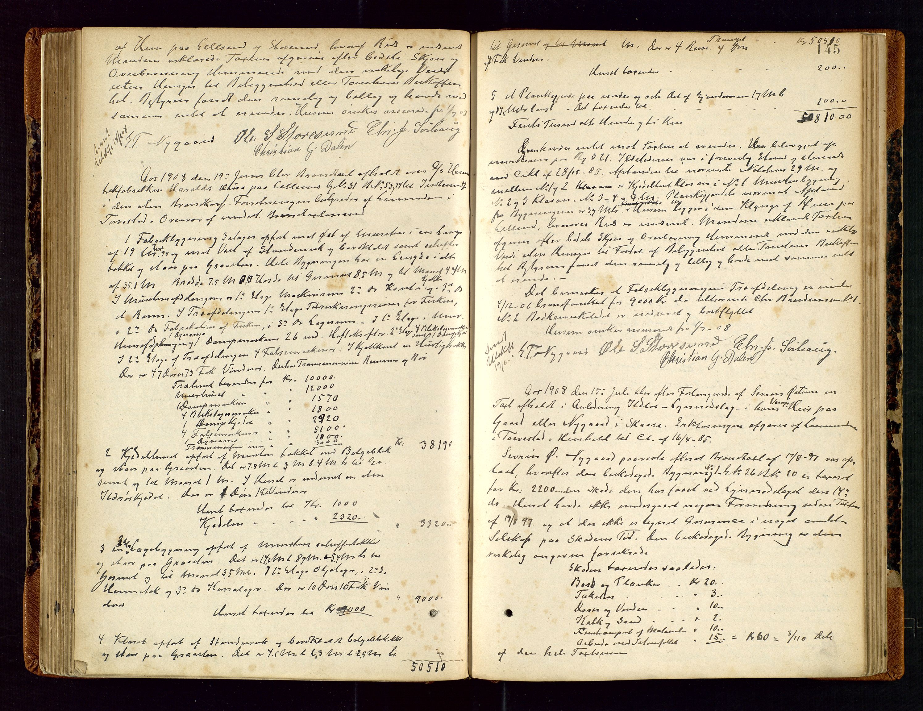 Torvestad lensmannskontor, SAST/A-100307/1/Goa/L0002: "Brandtaxationsprotokol for Torvestad Thinglag", 1883-1917, p. 144b-145a