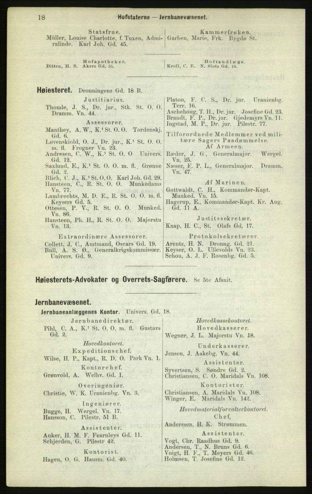 Kristiania/Oslo adressebok, PUBL/-, 1882, p. 18