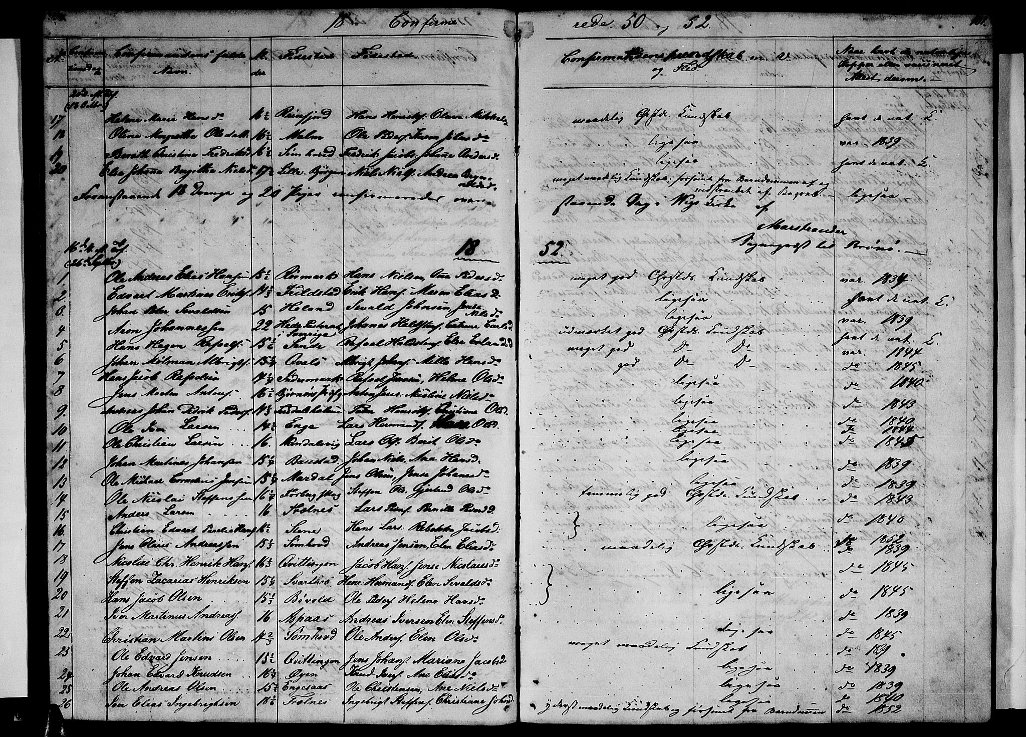 Ministerialprotokoller, klokkerbøker og fødselsregistre - Nordland, AV/SAT-A-1459/812/L0187: Parish register (copy) no. 812C05, 1850-1883, p. 101