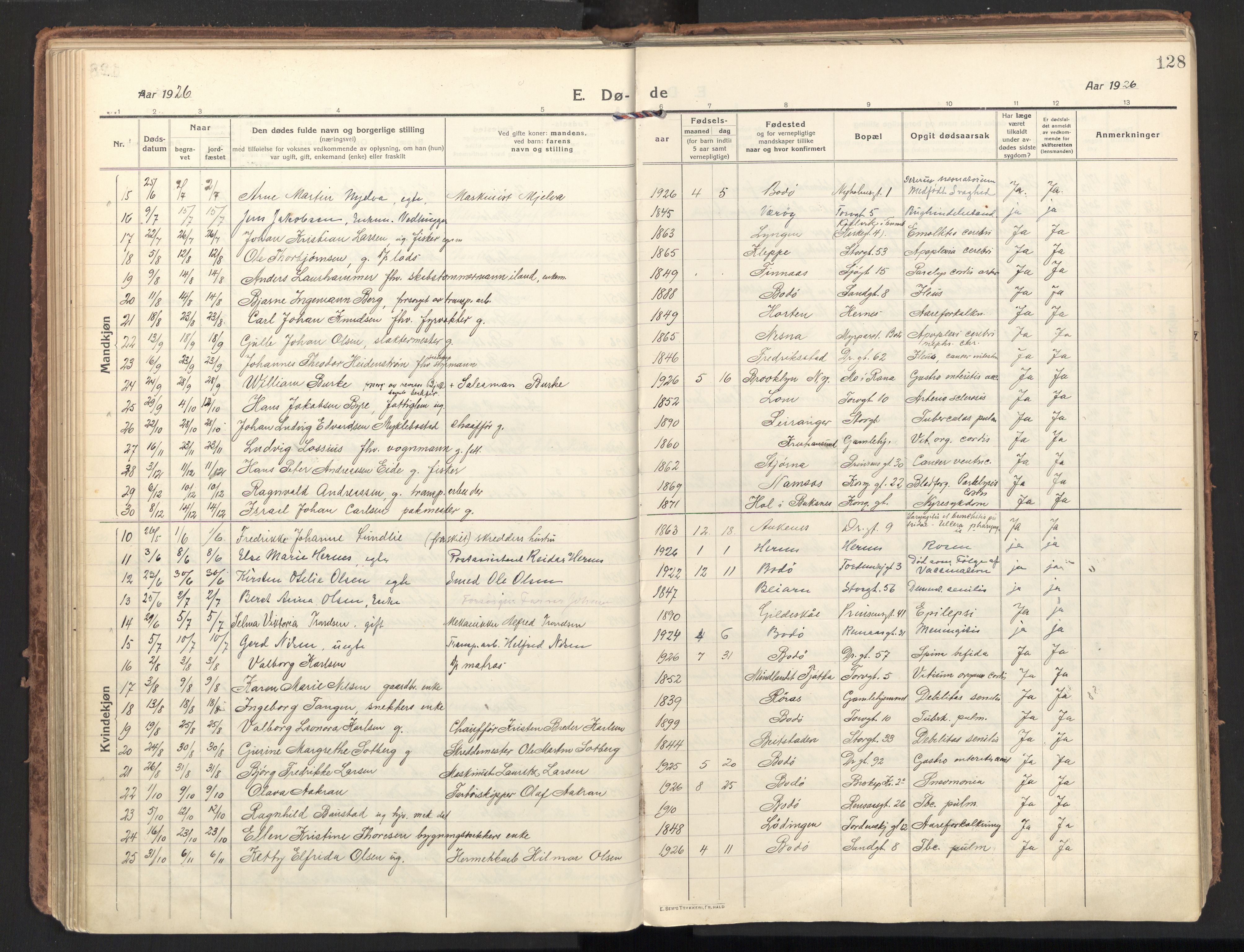 Ministerialprotokoller, klokkerbøker og fødselsregistre - Nordland, SAT/A-1459/801/L0018: Parish register (official) no. 801A18, 1916-1930, p. 128