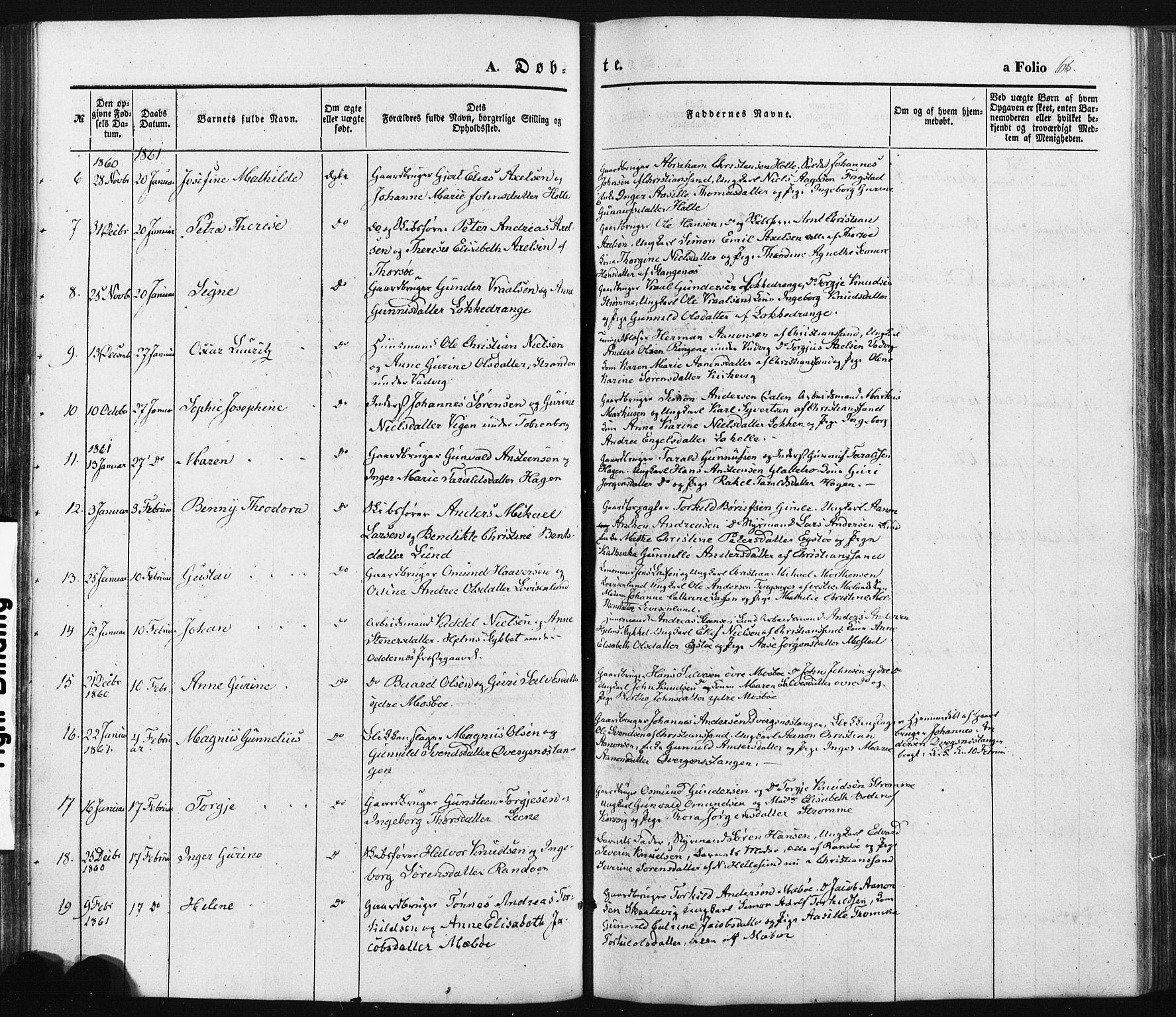 Oddernes sokneprestkontor, SAK/1111-0033/F/Fa/Faa/L0007: Parish register (official) no. A 7, 1851-1863, p. 68