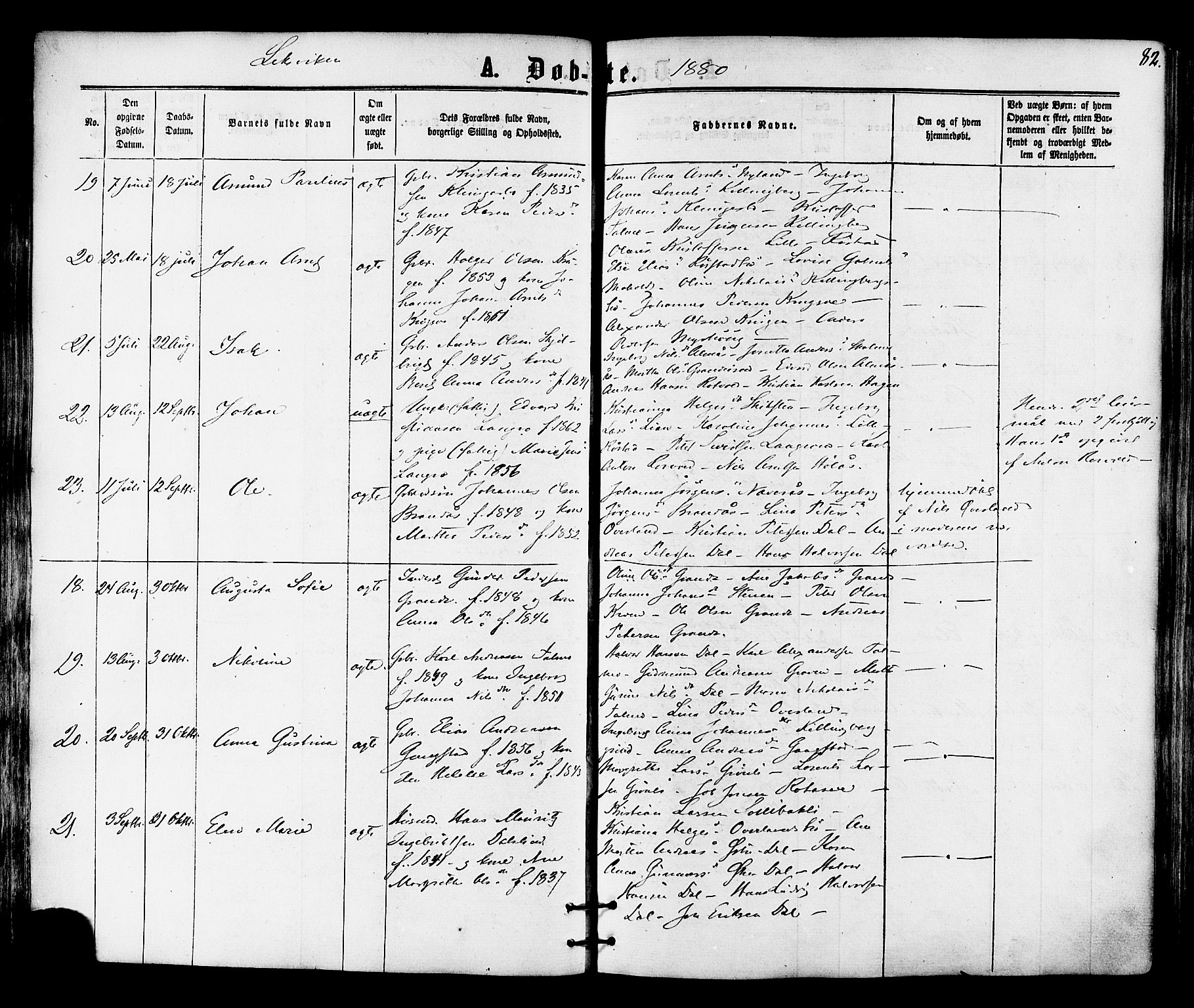 Ministerialprotokoller, klokkerbøker og fødselsregistre - Nord-Trøndelag, SAT/A-1458/701/L0009: Parish register (official) no. 701A09 /1, 1864-1882, p. 82