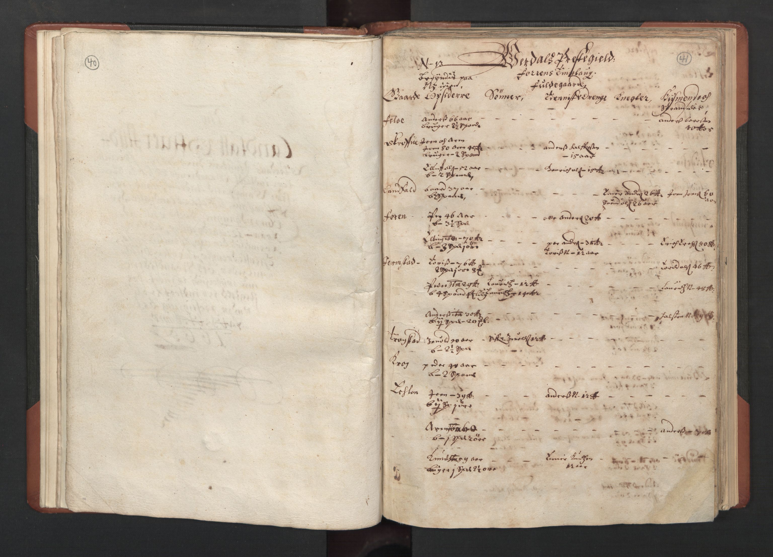 RA, Bailiff's Census 1664-1666, no. 19: Fosen fogderi, Inderøy fogderi, Selbu fogderi, Namdal fogderi and Stjørdal fogderi, 1664-1665, p. 40-41
