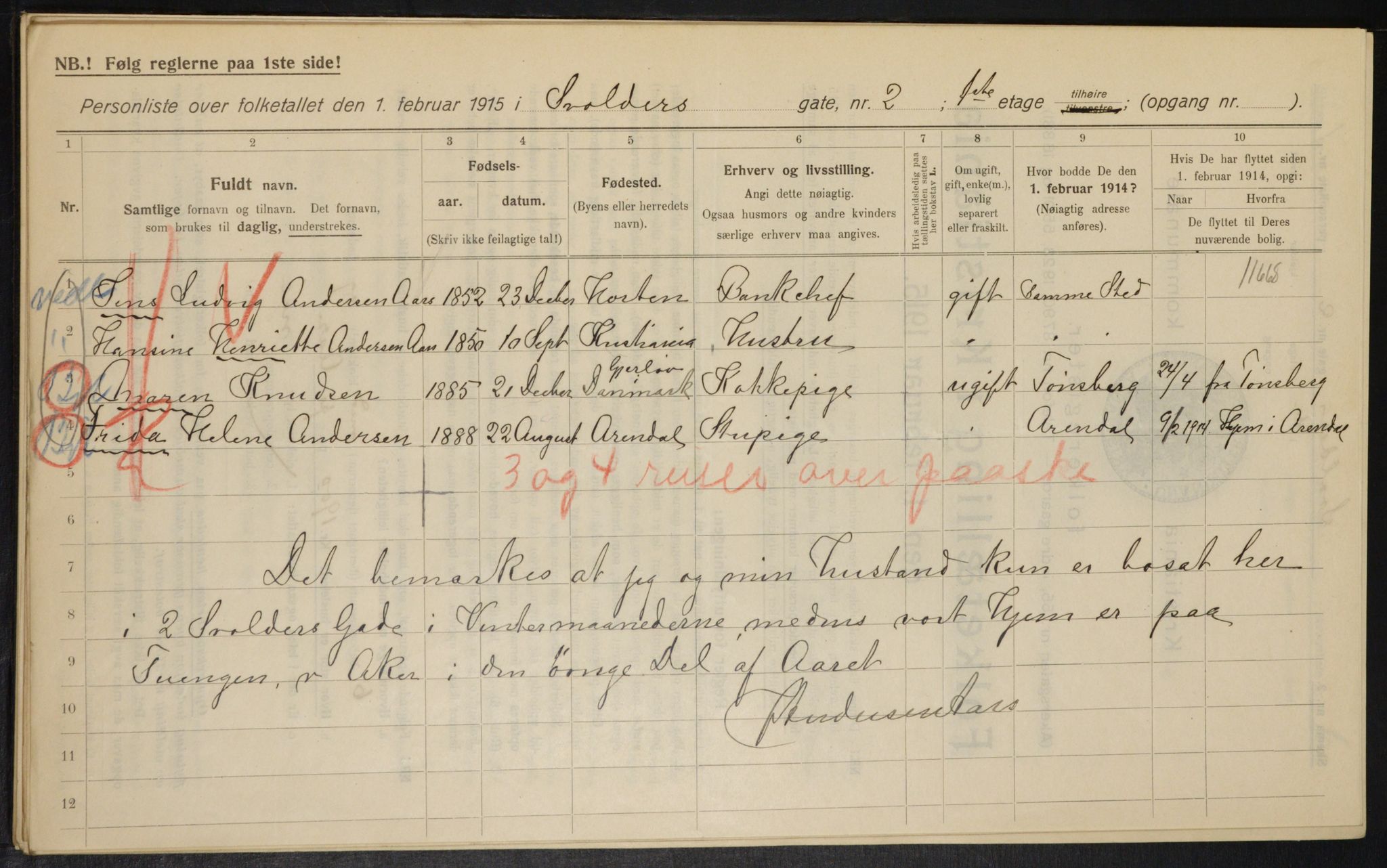 OBA, Municipal Census 1915 for Kristiania, 1915, p. 106496