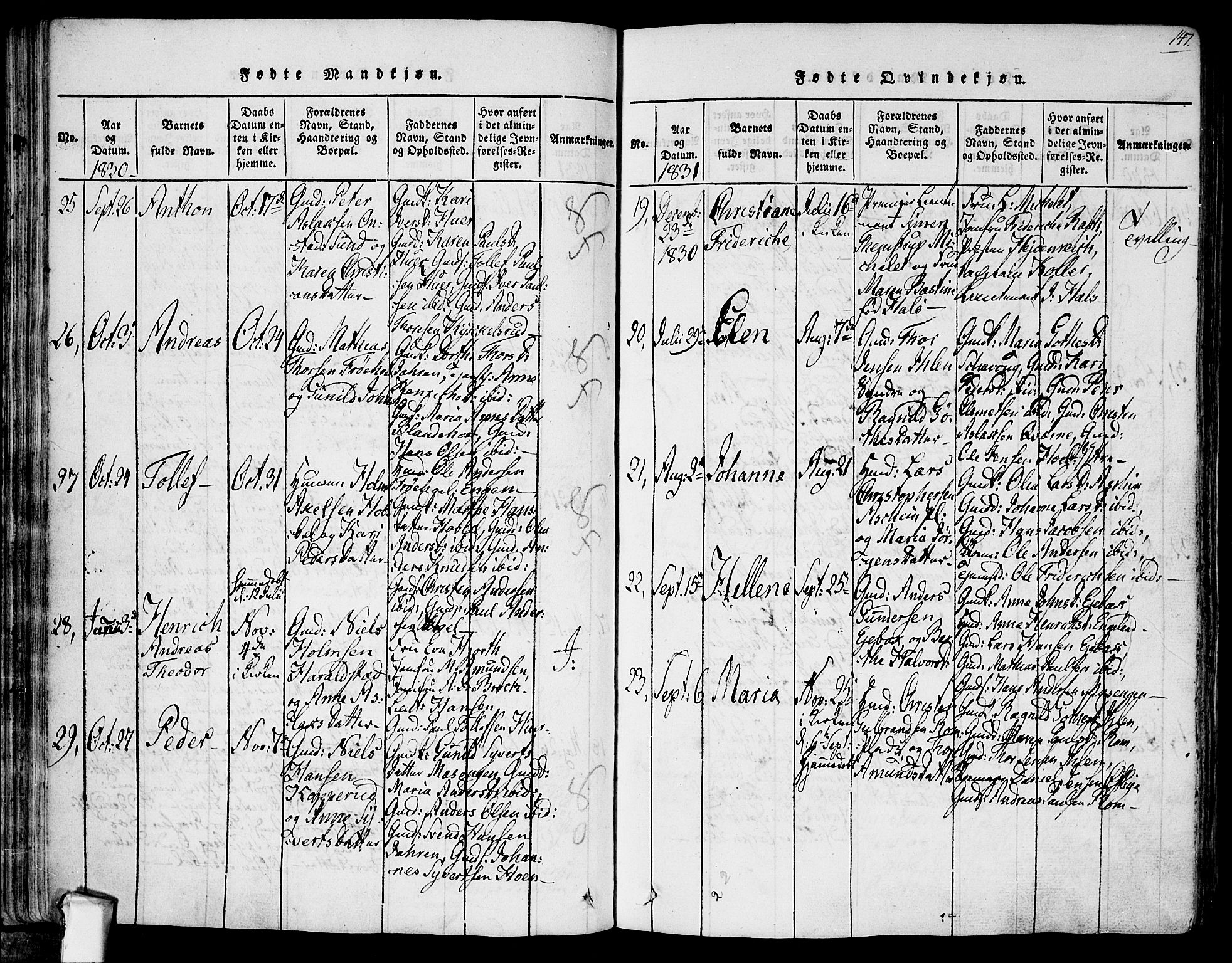 Askim prestekontor Kirkebøker, SAO/A-10900/F/Fa/L0004: Parish register (official) no. 4, 1817-1846, p. 146-147