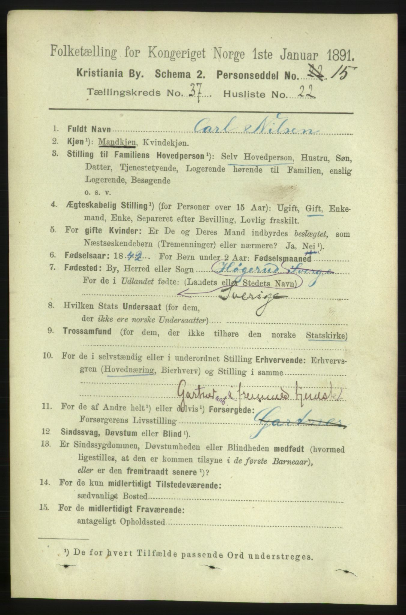 RA, 1891 census for 0301 Kristiania, 1891, p. 20994