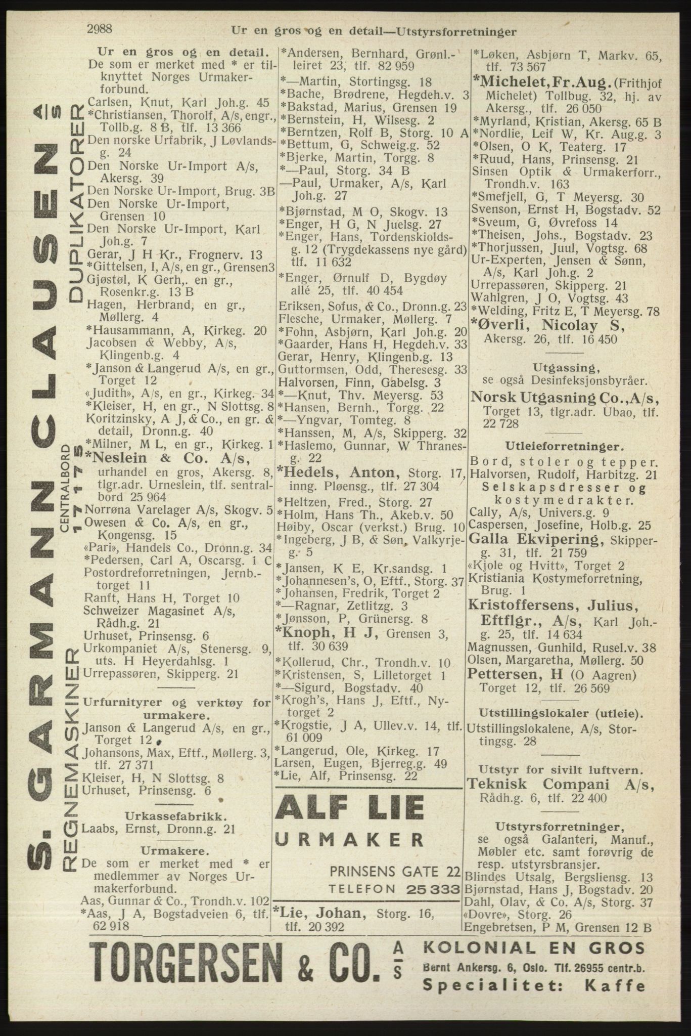 Kristiania/Oslo adressebok, PUBL/-, 1940, p. 2938