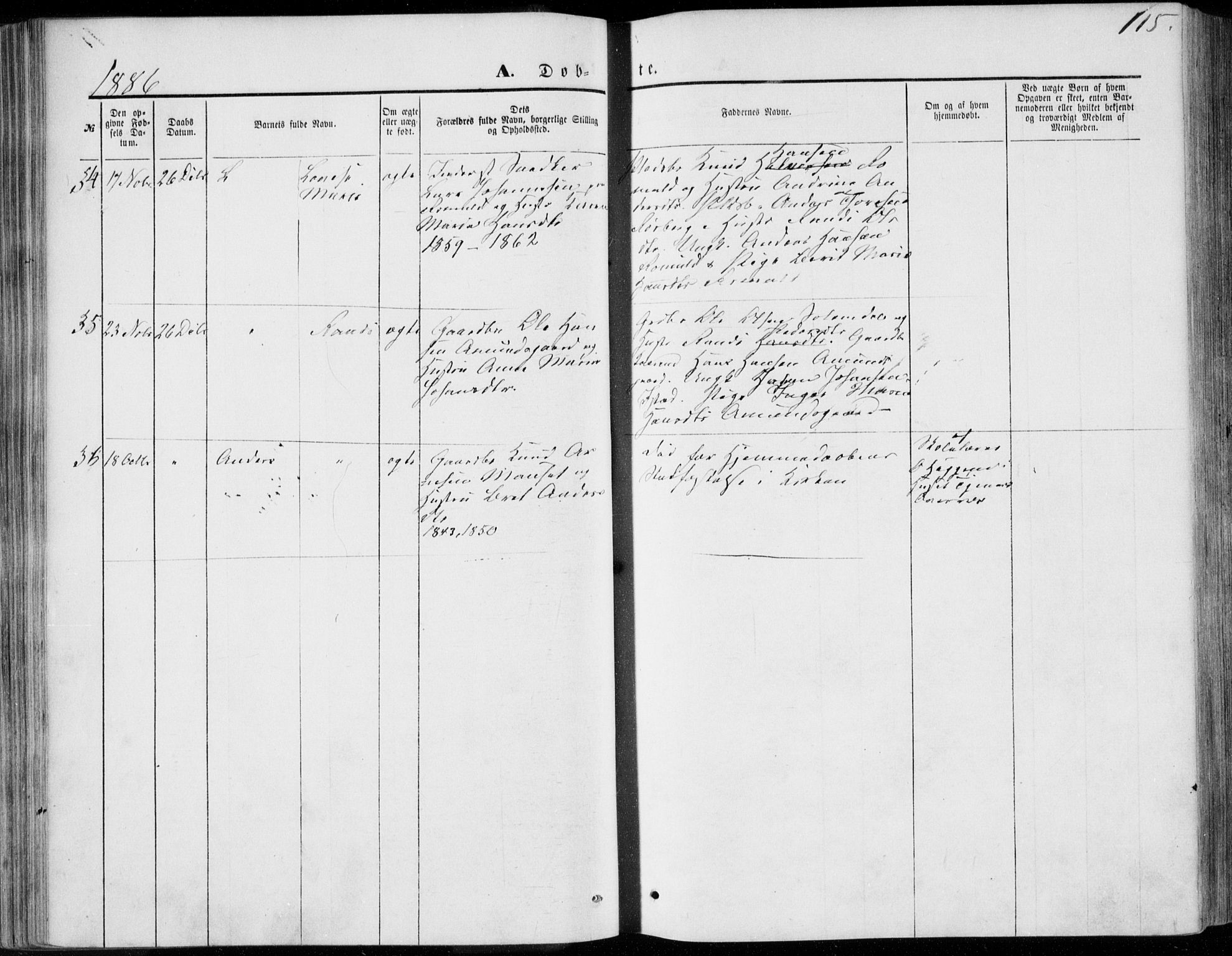 Ministerialprotokoller, klokkerbøker og fødselsregistre - Møre og Romsdal, SAT/A-1454/557/L0681: Parish register (official) no. 557A03, 1869-1886, p. 115