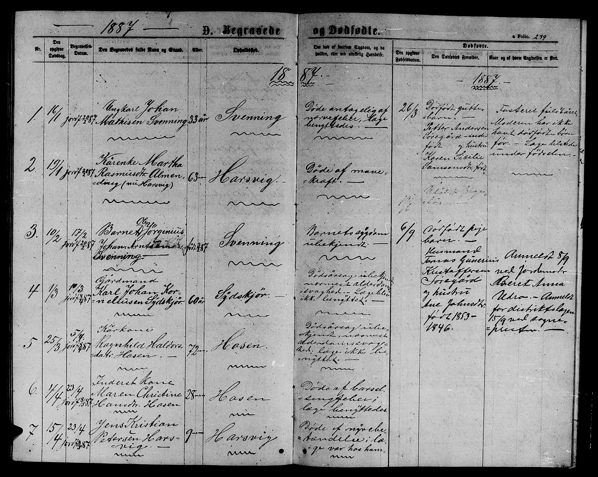 Ministerialprotokoller, klokkerbøker og fødselsregistre - Sør-Trøndelag, SAT/A-1456/656/L0695: Parish register (copy) no. 656C01, 1867-1889, p. 239