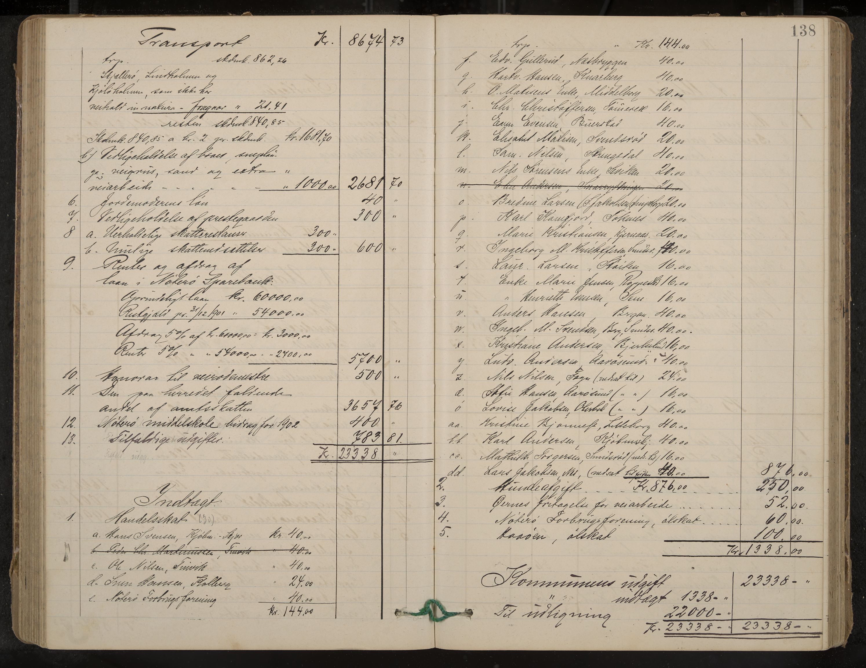 Nøtterøy formannskap og sentraladministrasjon, IKAK/0722021-1/A/Aa/L0005: Møtebok med register, 1896-1905, p. 138