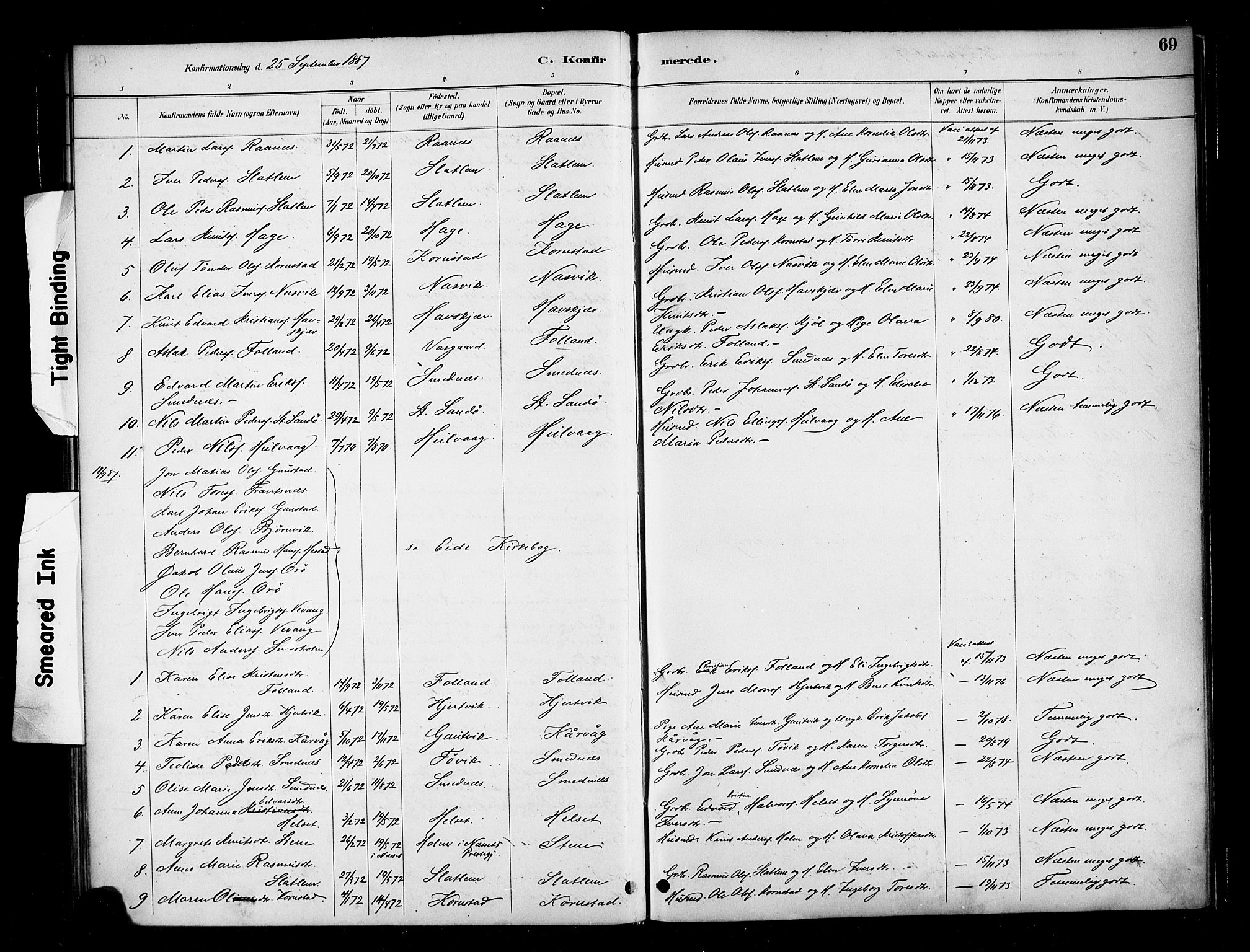 Ministerialprotokoller, klokkerbøker og fødselsregistre - Møre og Romsdal, SAT/A-1454/570/L0832: Parish register (official) no. 570A06, 1885-1900, p. 69