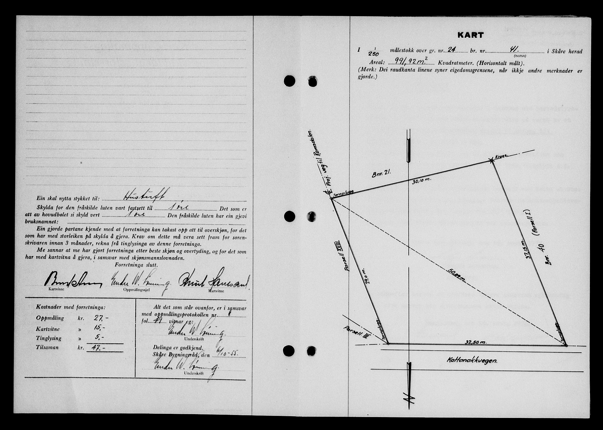 Karmsund sorenskriveri, SAST/A-100311/01/II/IIB/L0117: Mortgage book no. 97Aa, 1955-1955, Diary no: : 3167/1955