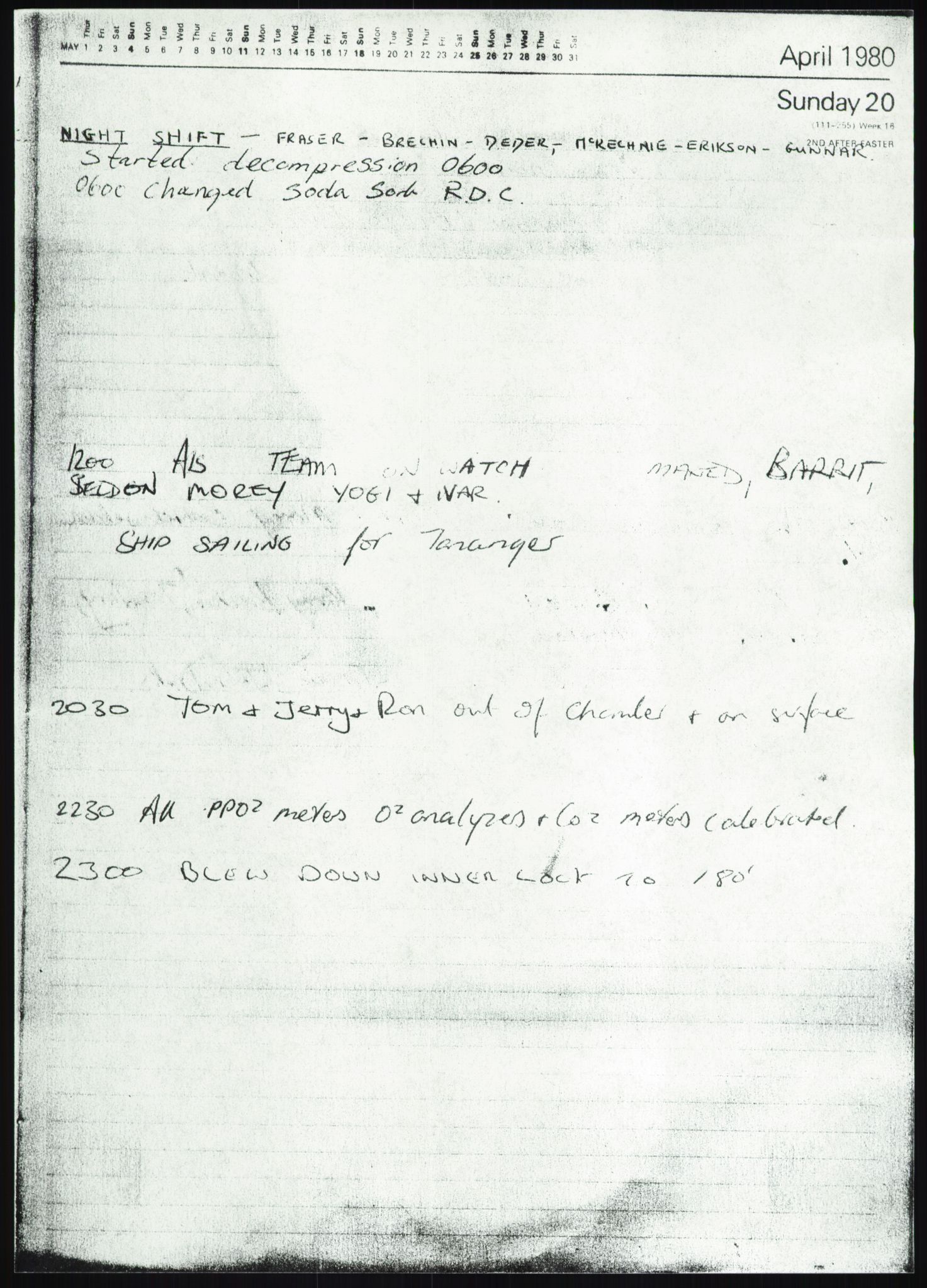 Justisdepartementet, Granskningskommisjonen ved Alexander Kielland-ulykken 27.3.1980, AV/RA-S-1165/D/L0018: R Feltopprydning (Doku.liste + R2, R4-R6 av 6), 1980-1981, p. 856