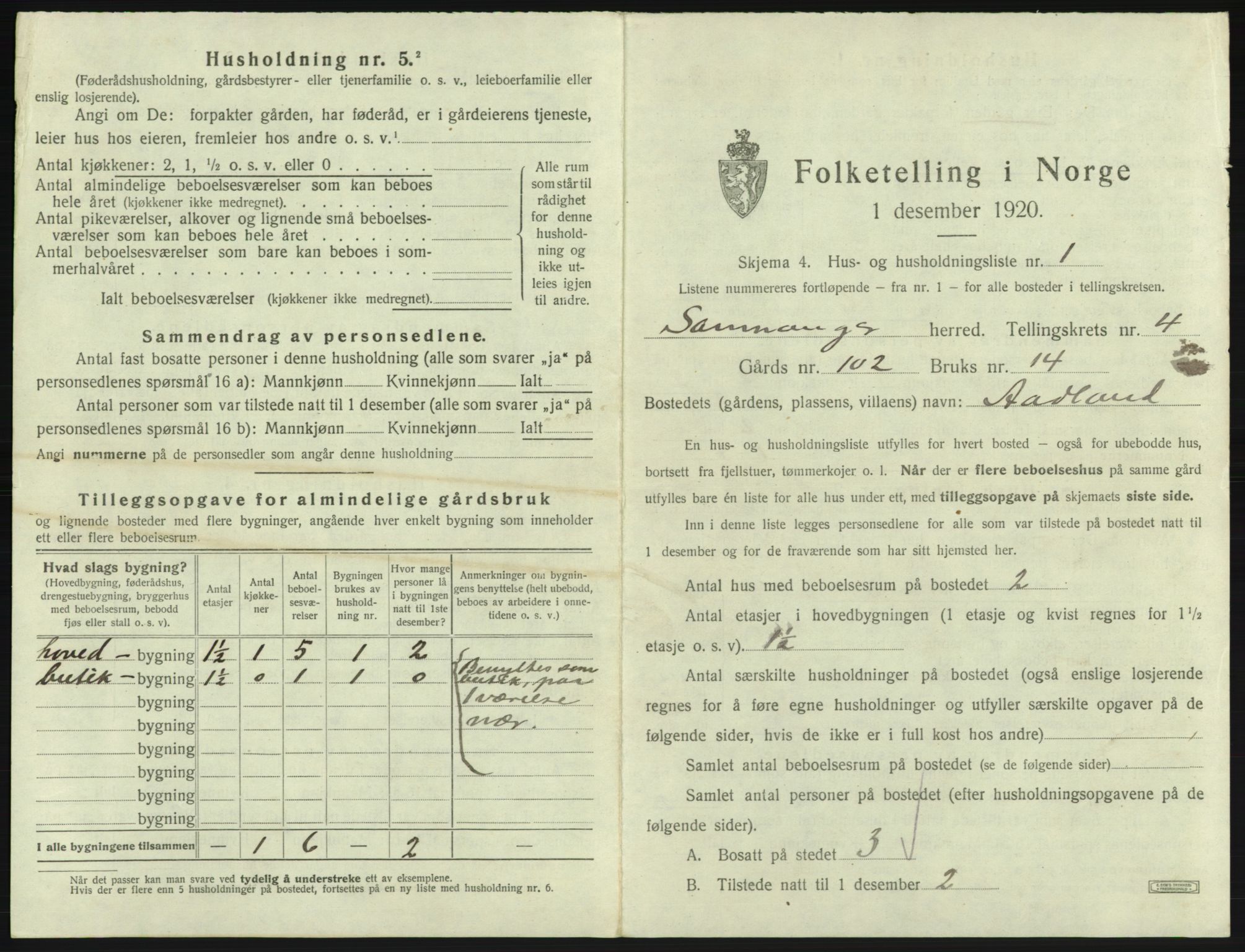 SAB, 1920 census for Samnanger, 1920, p. 199