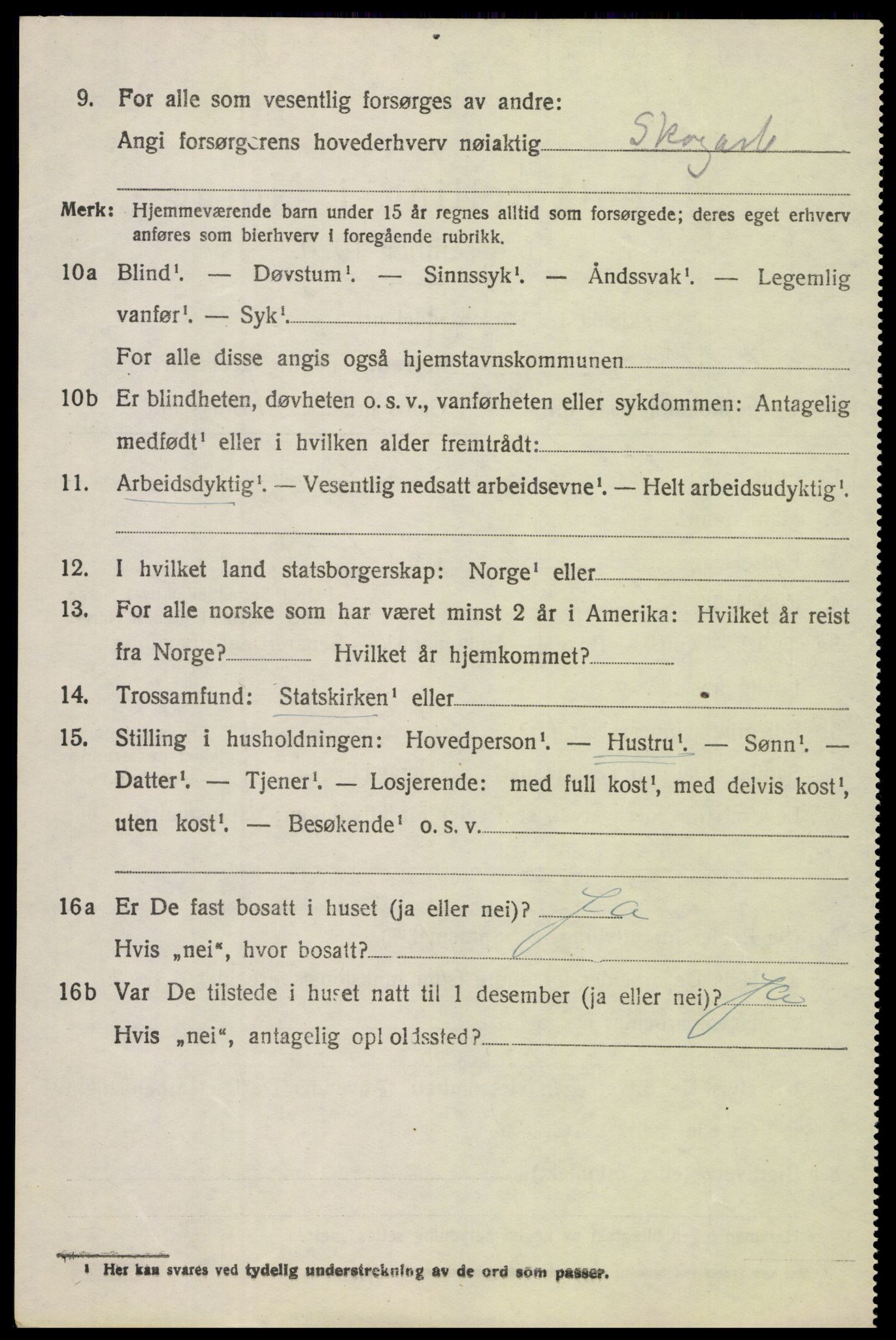 SAH, 1920 census for Vardal, 1920, p. 4542