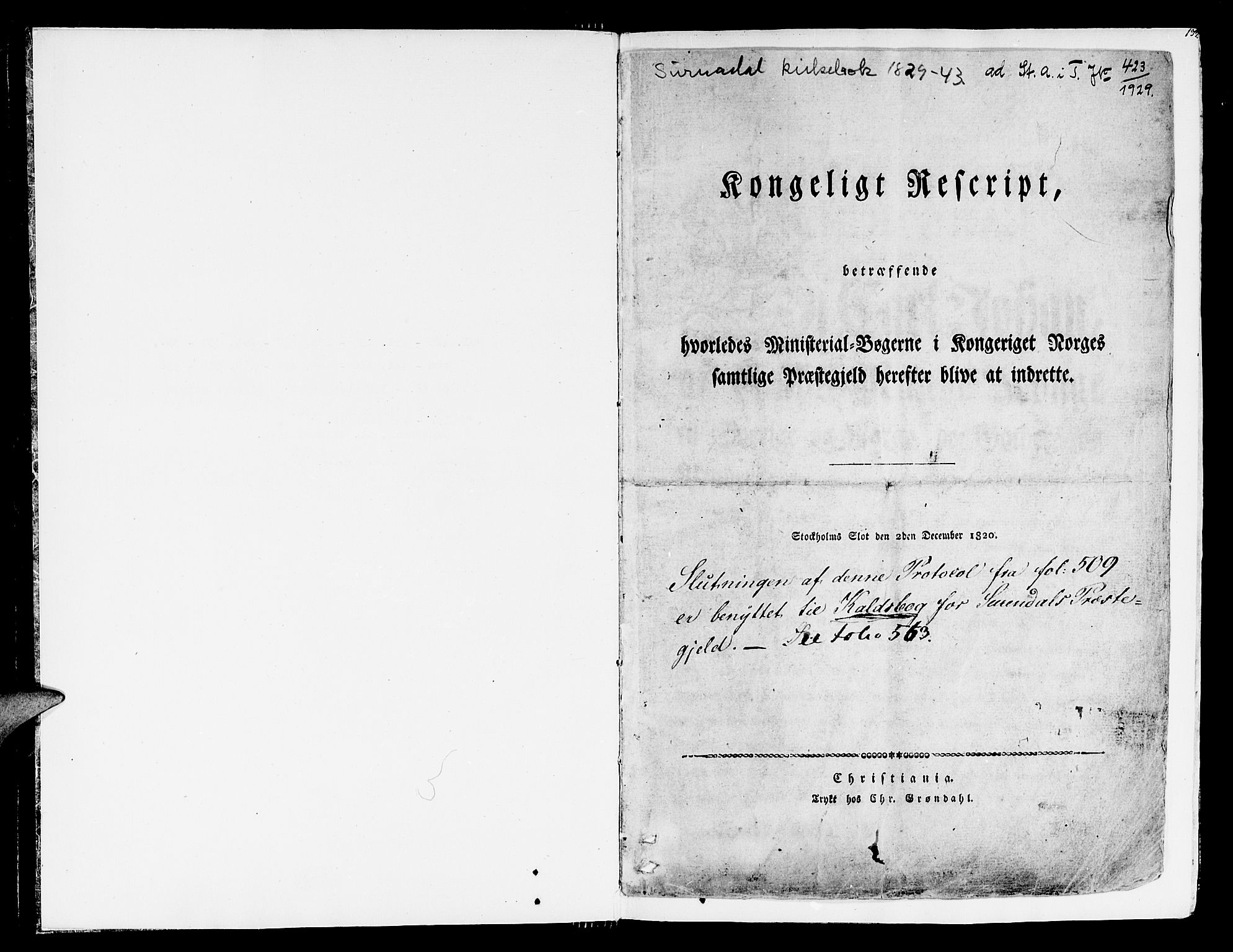 Ministerialprotokoller, klokkerbøker og fødselsregistre - Møre og Romsdal, AV/SAT-A-1454/595/L1042: Parish register (official) no. 595A04, 1829-1843