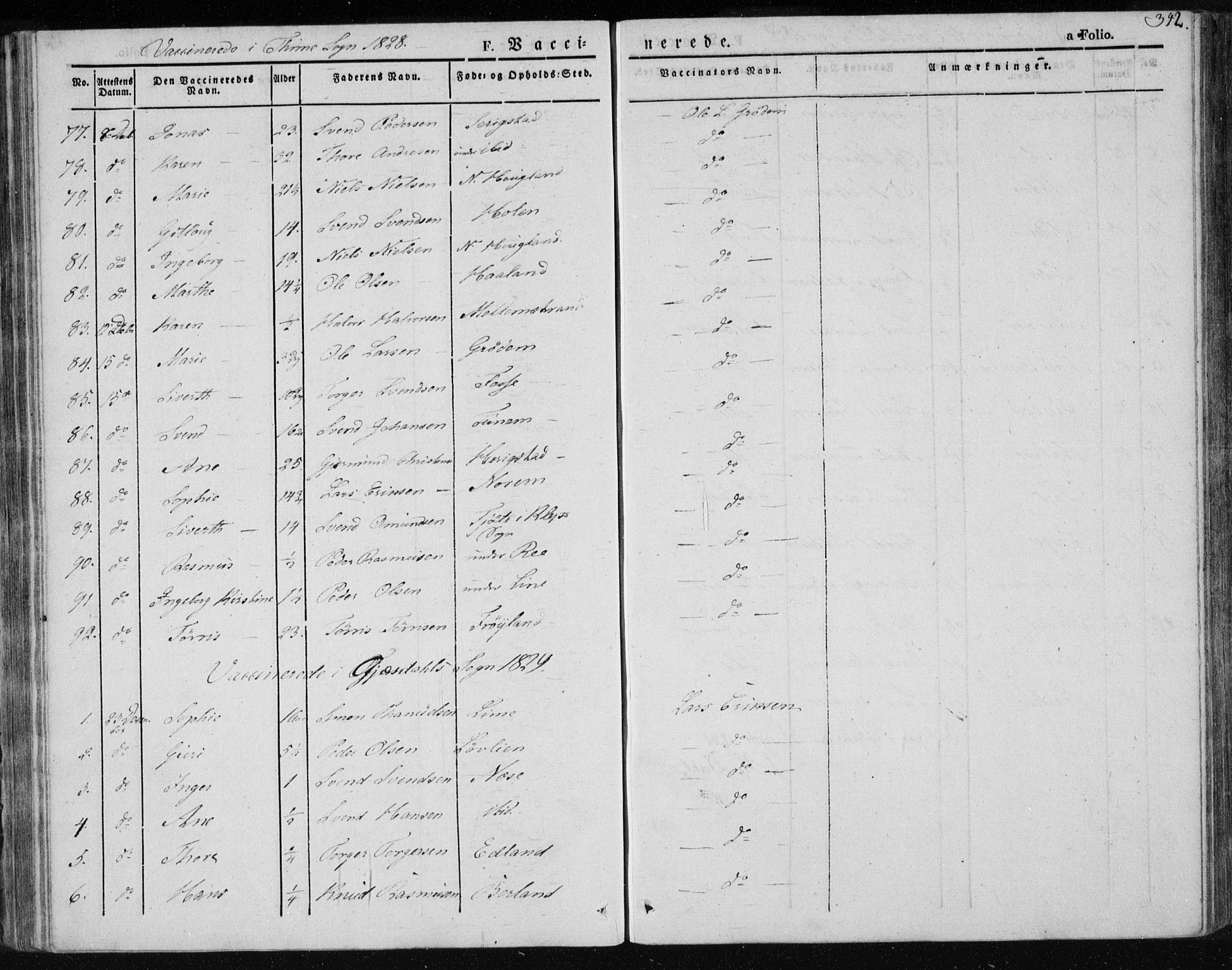 Lye sokneprestkontor, AV/SAST-A-101794/001/30BA/L0004: Parish register (official) no. A 4, 1826-1841, p. 342