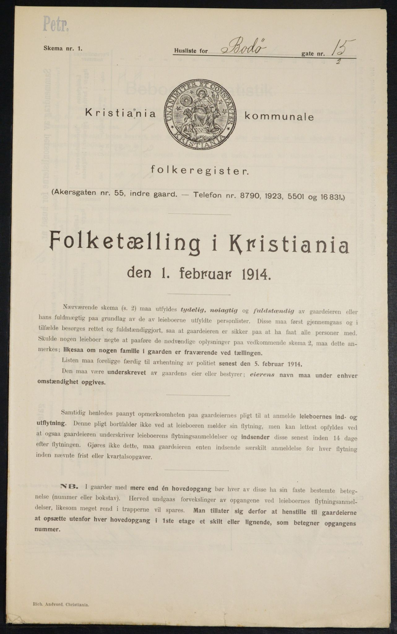 OBA, Municipal Census 1914 for Kristiania, 1914, p. 6775