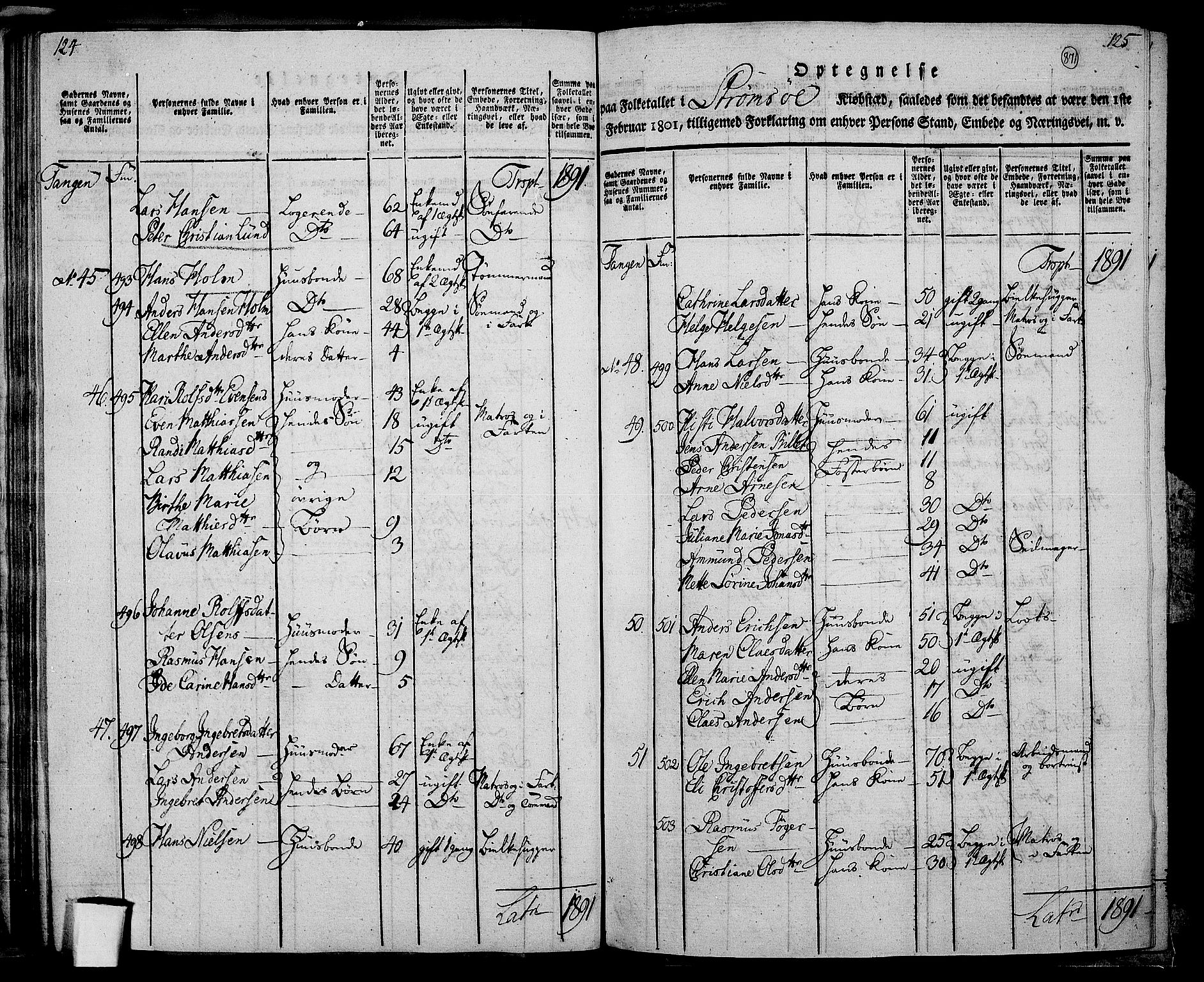 RA, 1801 census for 0602P Bragernes, 1801, p. 870b-871a