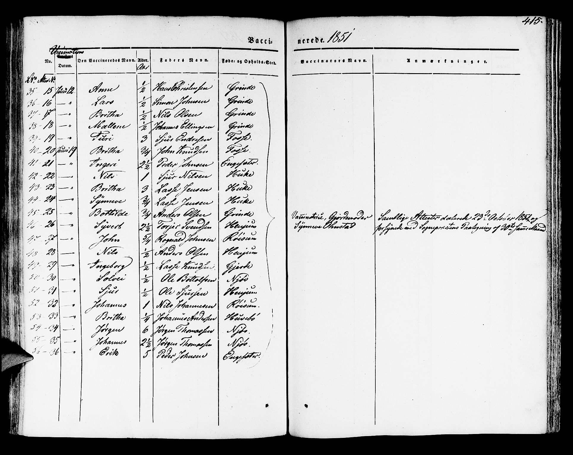 Leikanger sokneprestembete, AV/SAB-A-81001/H/Haa/Haaa/L0007: Parish register (official) no. A 7, 1838-1851, p. 415