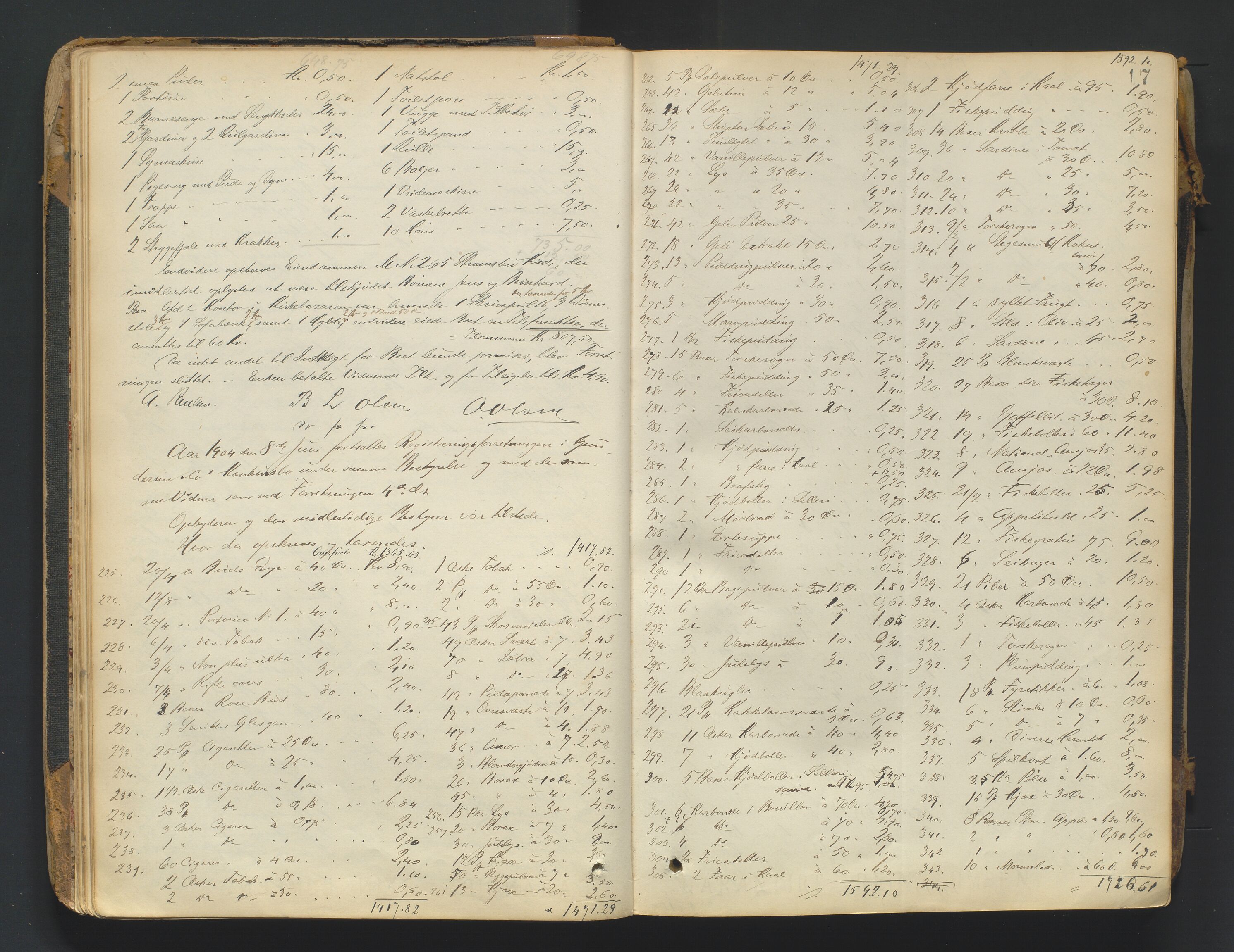 Arendal byfogd, AV/SAK-1222-0001/H/Hc/L0037: Skifteregistreringsprotokoll nr. 35, 1903-1926, p. 16b-17a