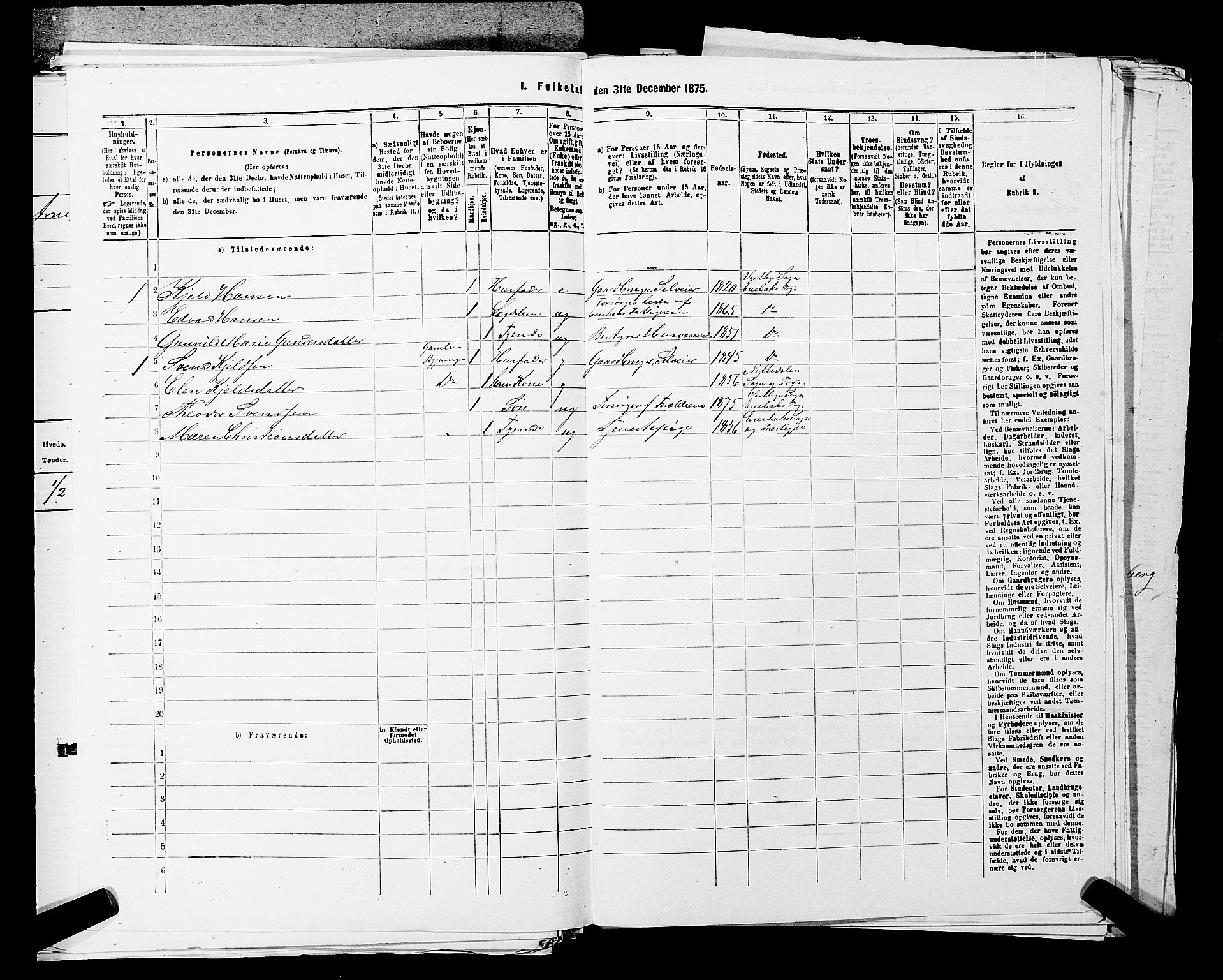 RA, 1875 census for 0229P Enebakk, 1875, p. 931