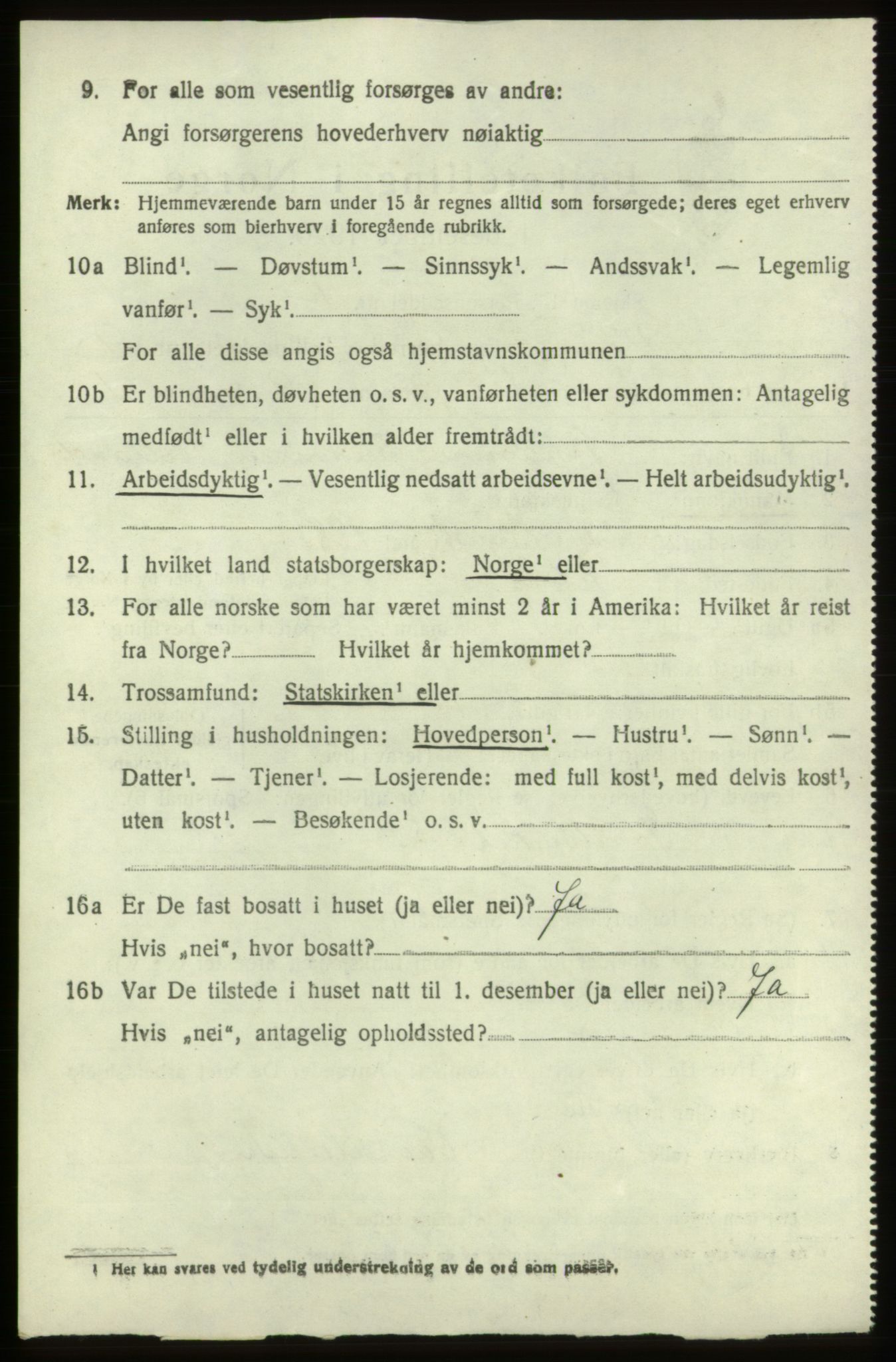 SAB, 1920 census for Fitjar, 1920, p. 3733