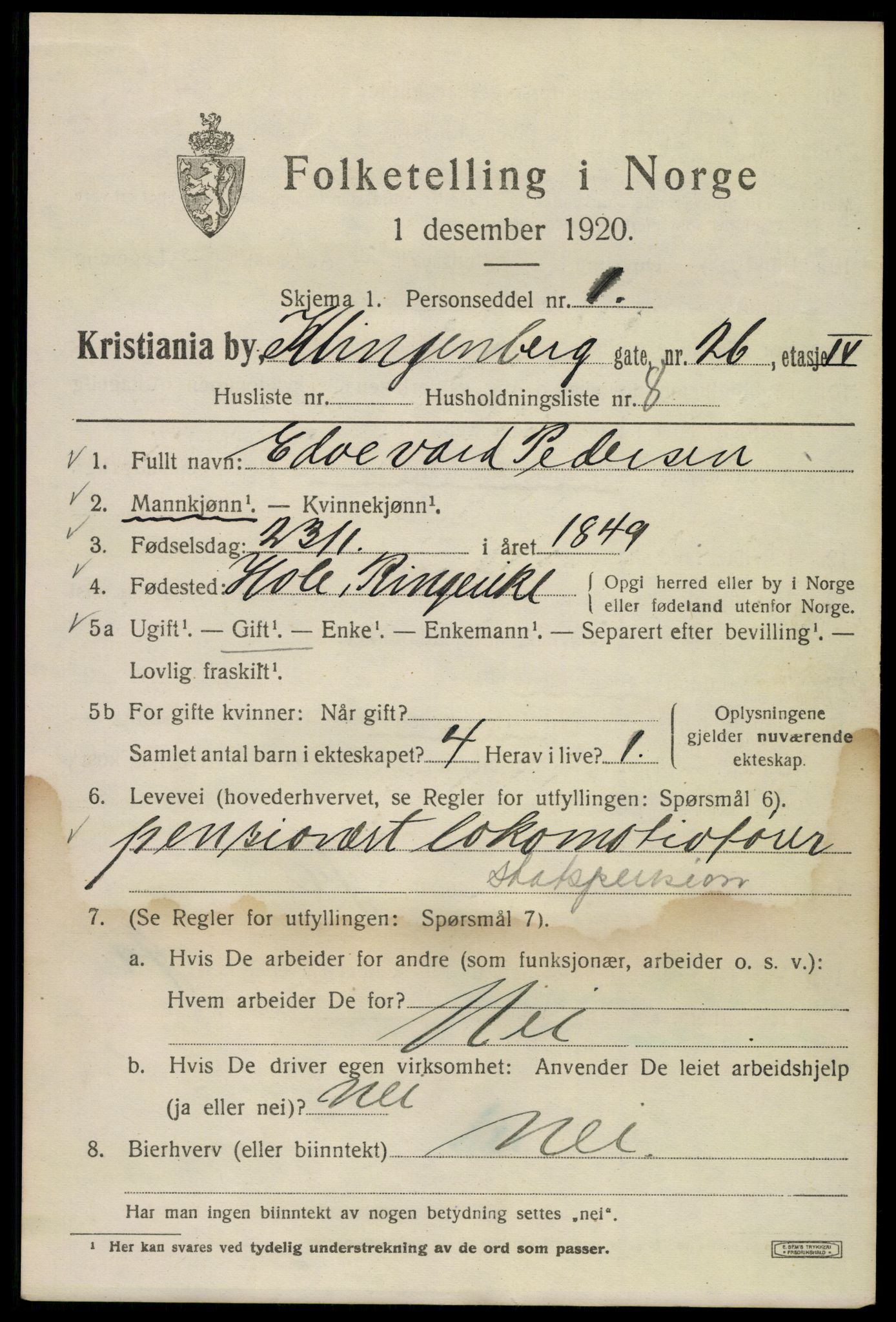 SAO, 1920 census for Kristiania, 1920, p. 344955