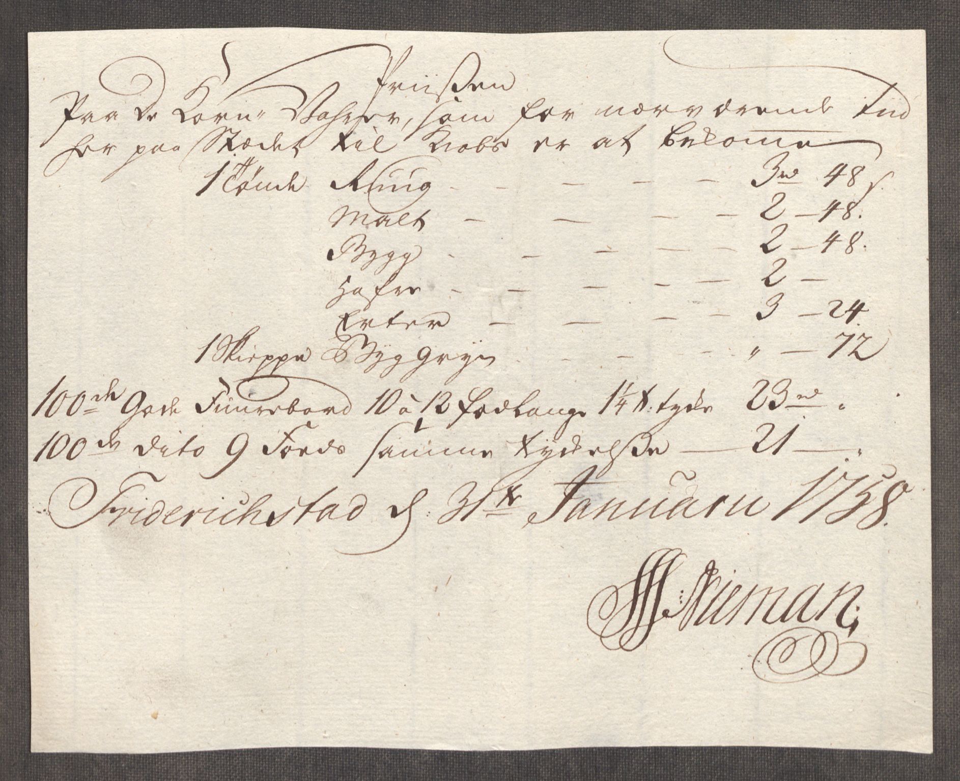 Rentekammeret inntil 1814, Realistisk ordnet avdeling, AV/RA-EA-4070/Oe/L0006: [Ø1]: Priskuranter, 1758-1760, p. 35
