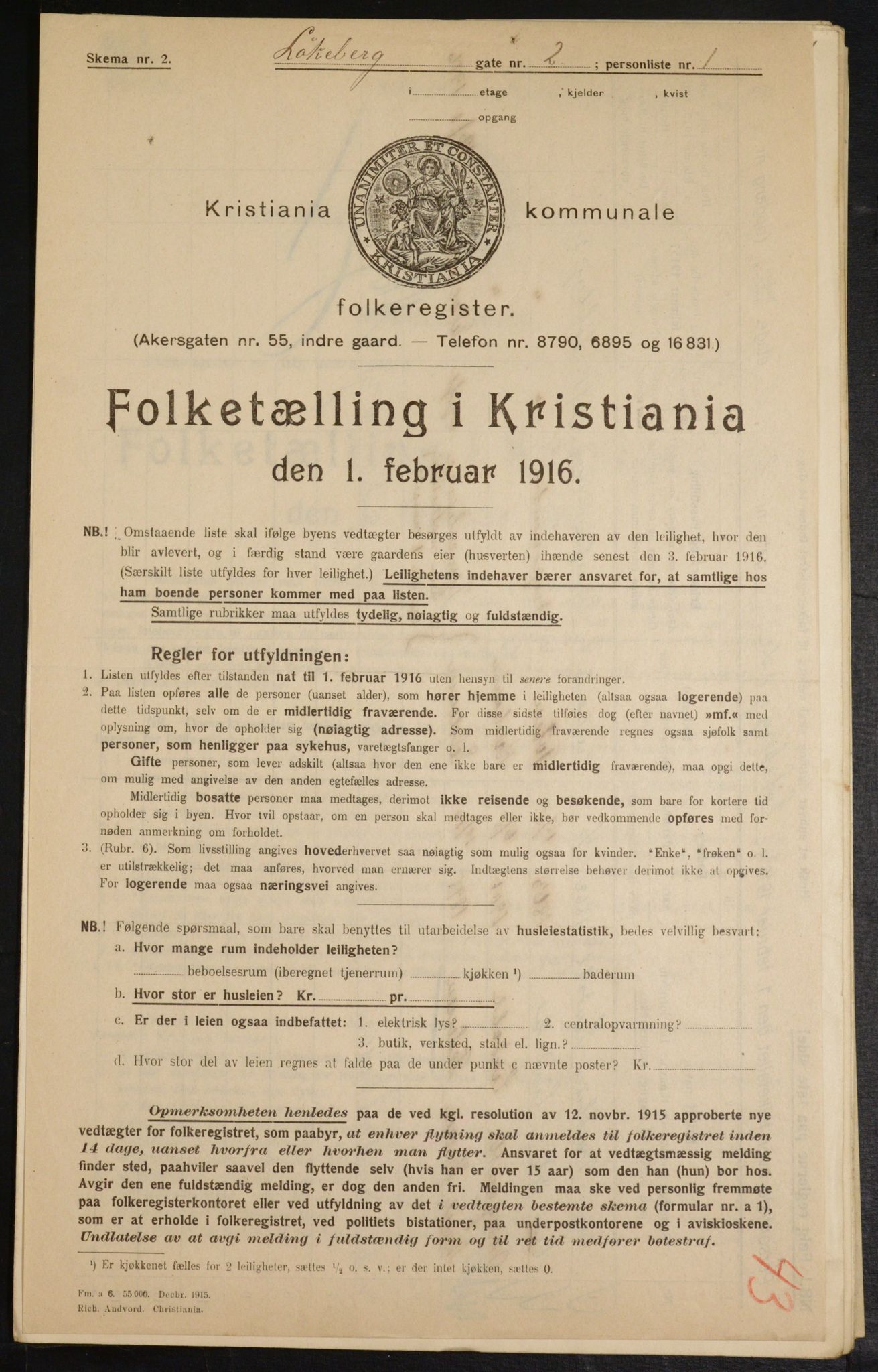 OBA, Municipal Census 1916 for Kristiania, 1916, p. 59872