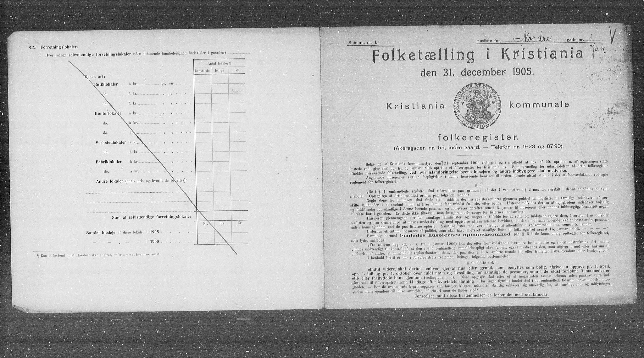 OBA, Municipal Census 1905 for Kristiania, 1905, p. 38436
