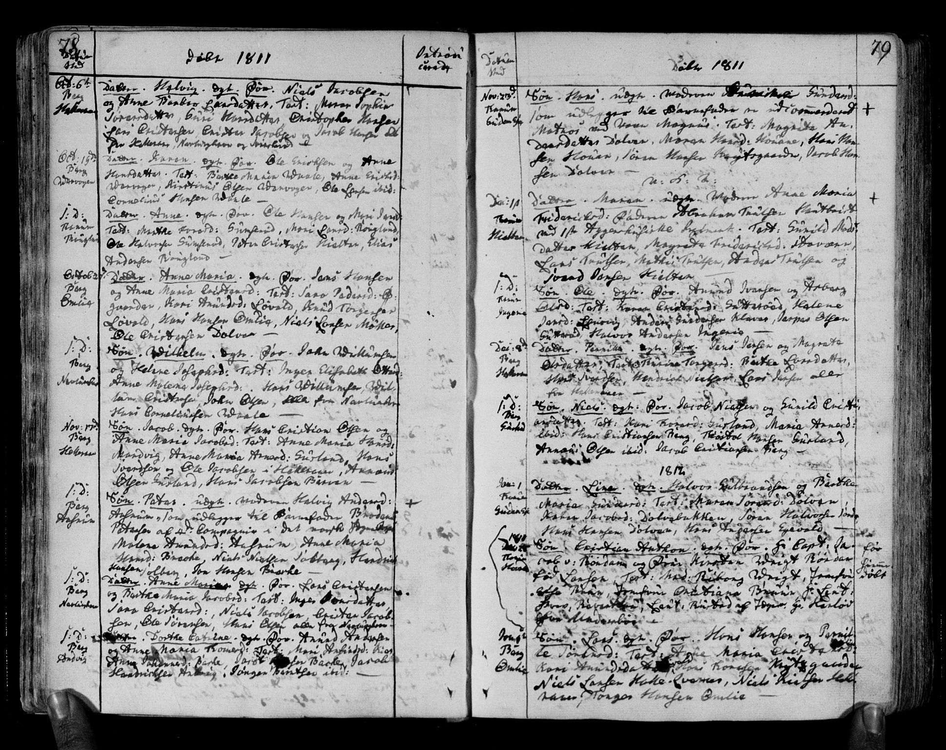 Brunlanes kirkebøker, SAKO/A-342/F/Fa/L0002: Parish register (official) no. I 2, 1802-1834, p. 78-79