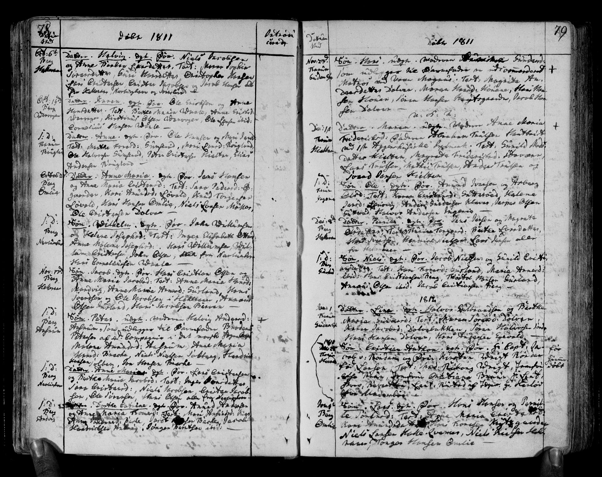 Brunlanes kirkebøker, AV/SAKO-A-342/F/Fa/L0002: Parish register (official) no. I 2, 1802-1834, p. 78-79