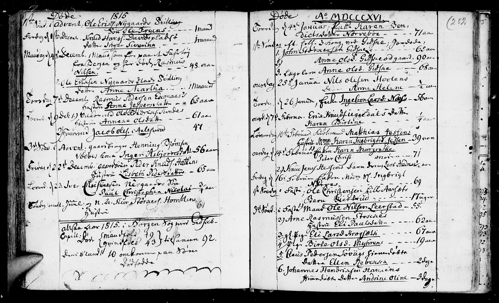 Ministerialprotokoller, klokkerbøker og fødselsregistre - Møre og Romsdal, AV/SAT-A-1454/528/L0394: Parish register (official) no. 528A05, 1801-1826, p. 282