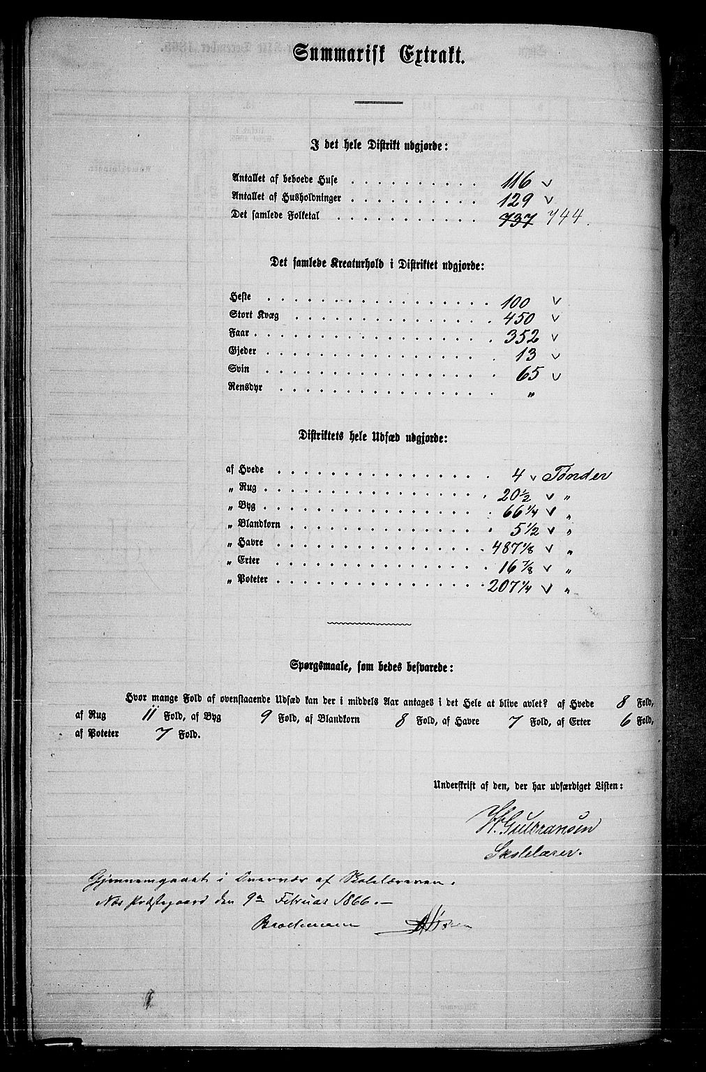 RA, 1865 census for Nes, 1865, p. 307