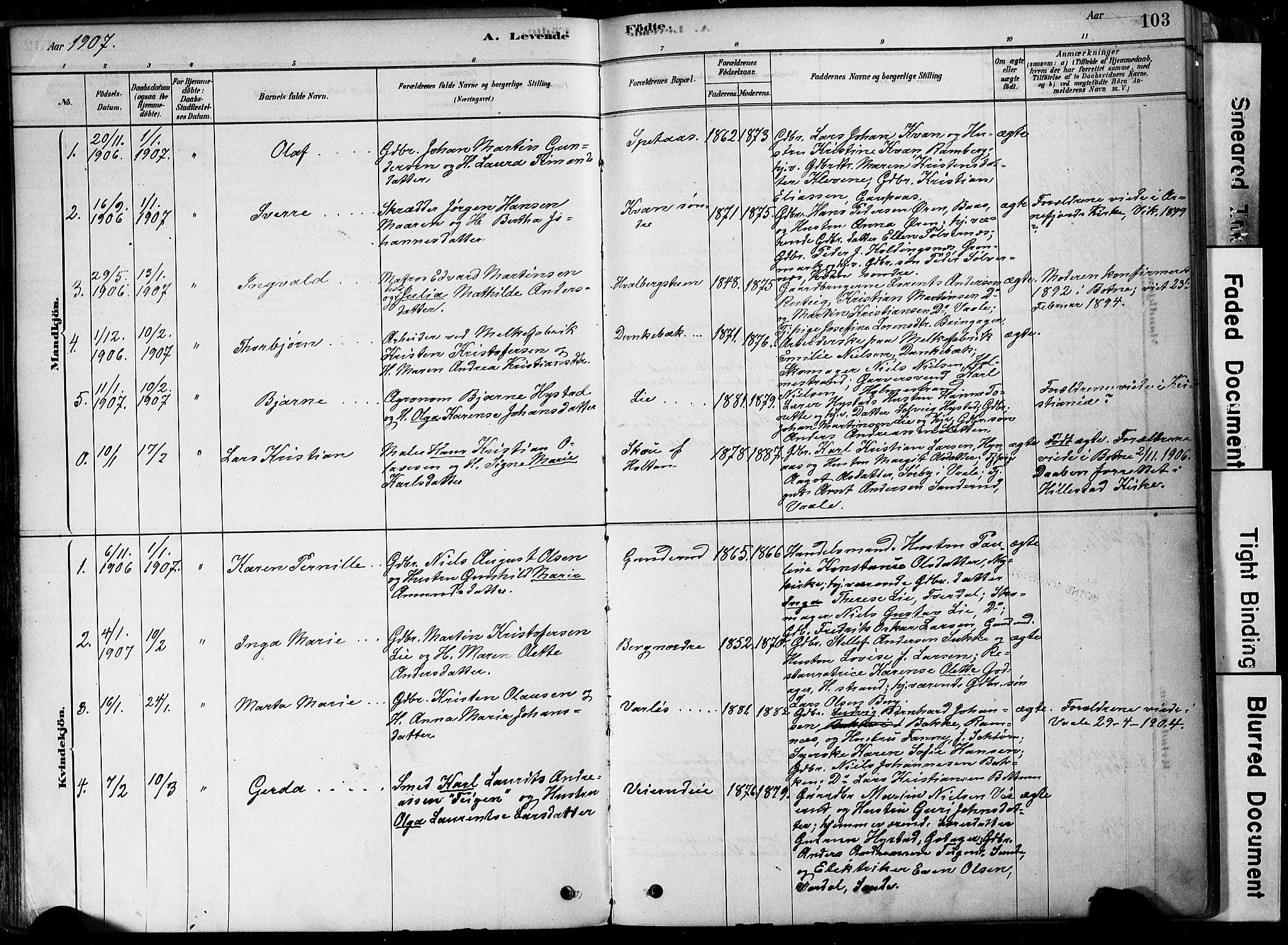Botne kirkebøker, SAKO/A-340/F/Fa/L0007: Parish register (official) no. I 7, 1878-1910, p. 103