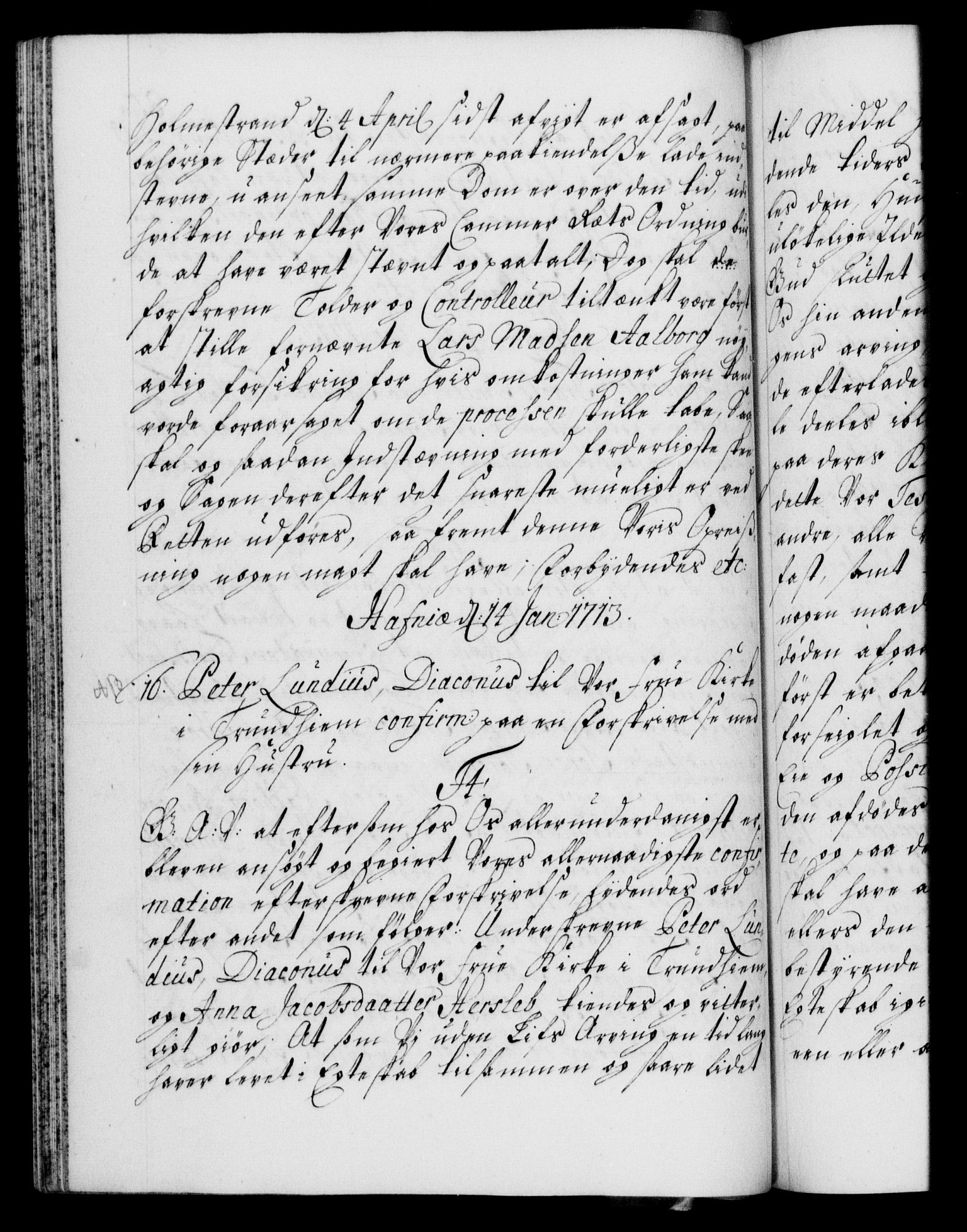 Danske Kanselli 1572-1799, AV/RA-EA-3023/F/Fc/Fca/Fcaa/L0021: Norske registre, 1712-1715, p. 85b