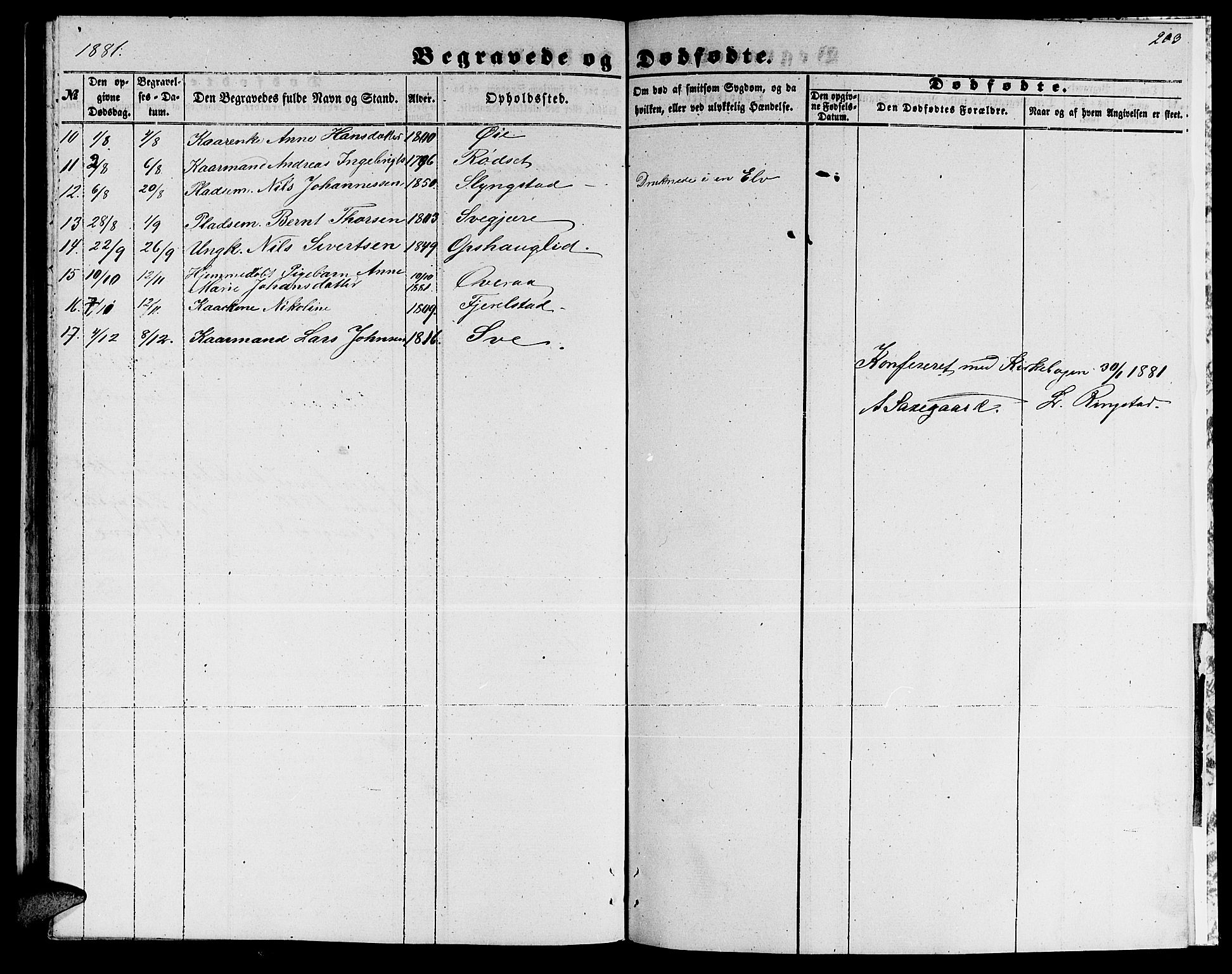 Ministerialprotokoller, klokkerbøker og fødselsregistre - Møre og Romsdal, AV/SAT-A-1454/520/L0291: Parish register (copy) no. 520C03, 1854-1881, p. 203