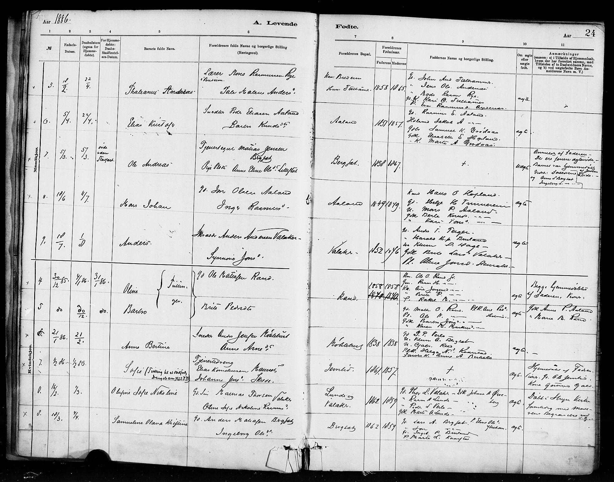 Innvik sokneprestembete, AV/SAB-A-80501: Parish register (official) no. D 1, 1879-1900, p. 24