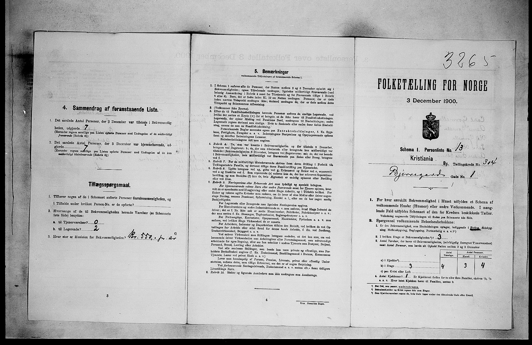 SAO, 1900 census for Kristiania, 1900, p. 5303