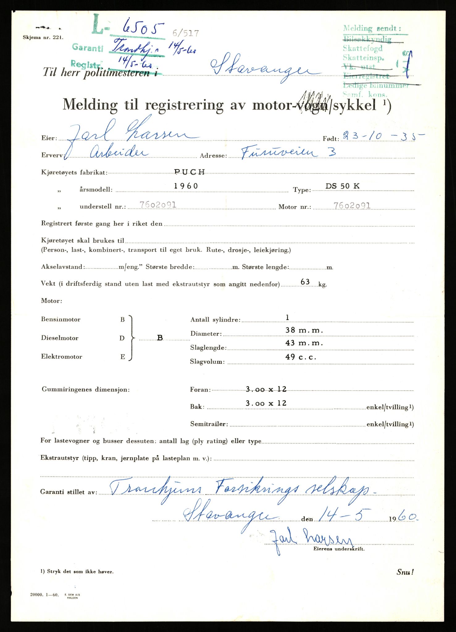 Stavanger trafikkstasjon, AV/SAST-A-101942/0/F/L0017: L-6500 - L-9879, 1930-1971, p. 13