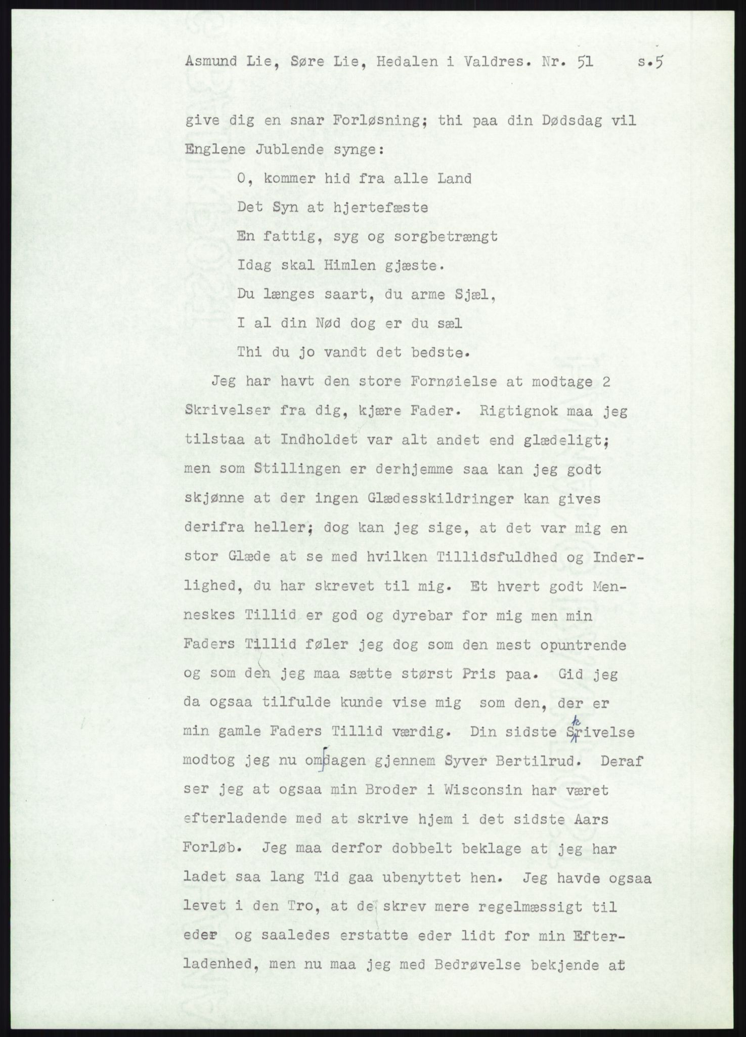 Samlinger til kildeutgivelse, Amerikabrevene, RA/EA-4057/F/L0012: Innlån fra Oppland: Lie (brevnr 1-78), 1838-1914, p. 729