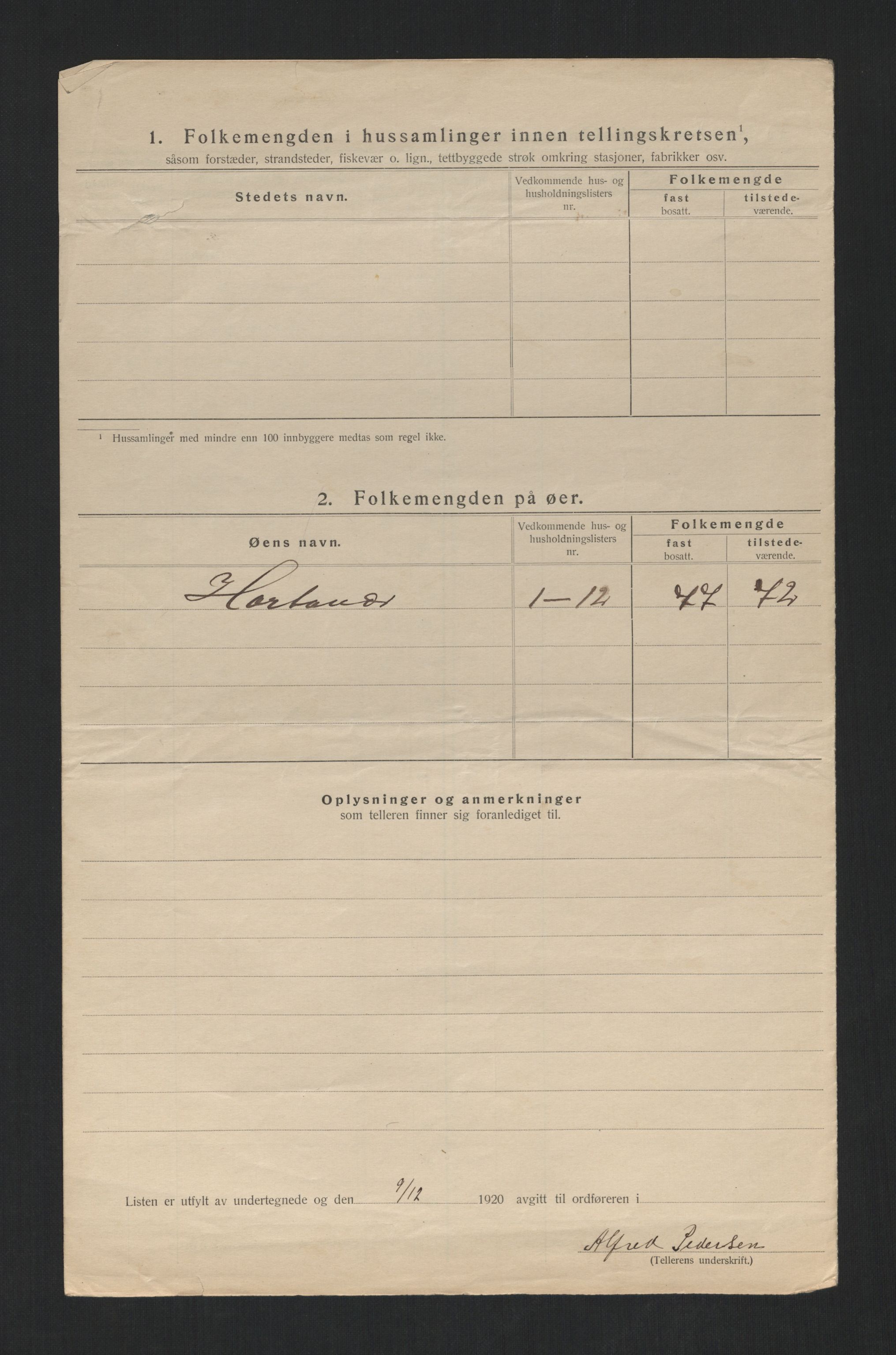 SAT, 1920 census for Leka, 1920, p. 9