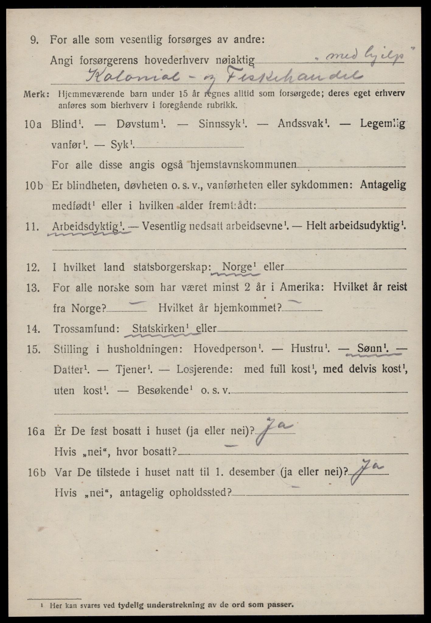 SAT, 1920 census for Sandøy, 1920, p. 2489