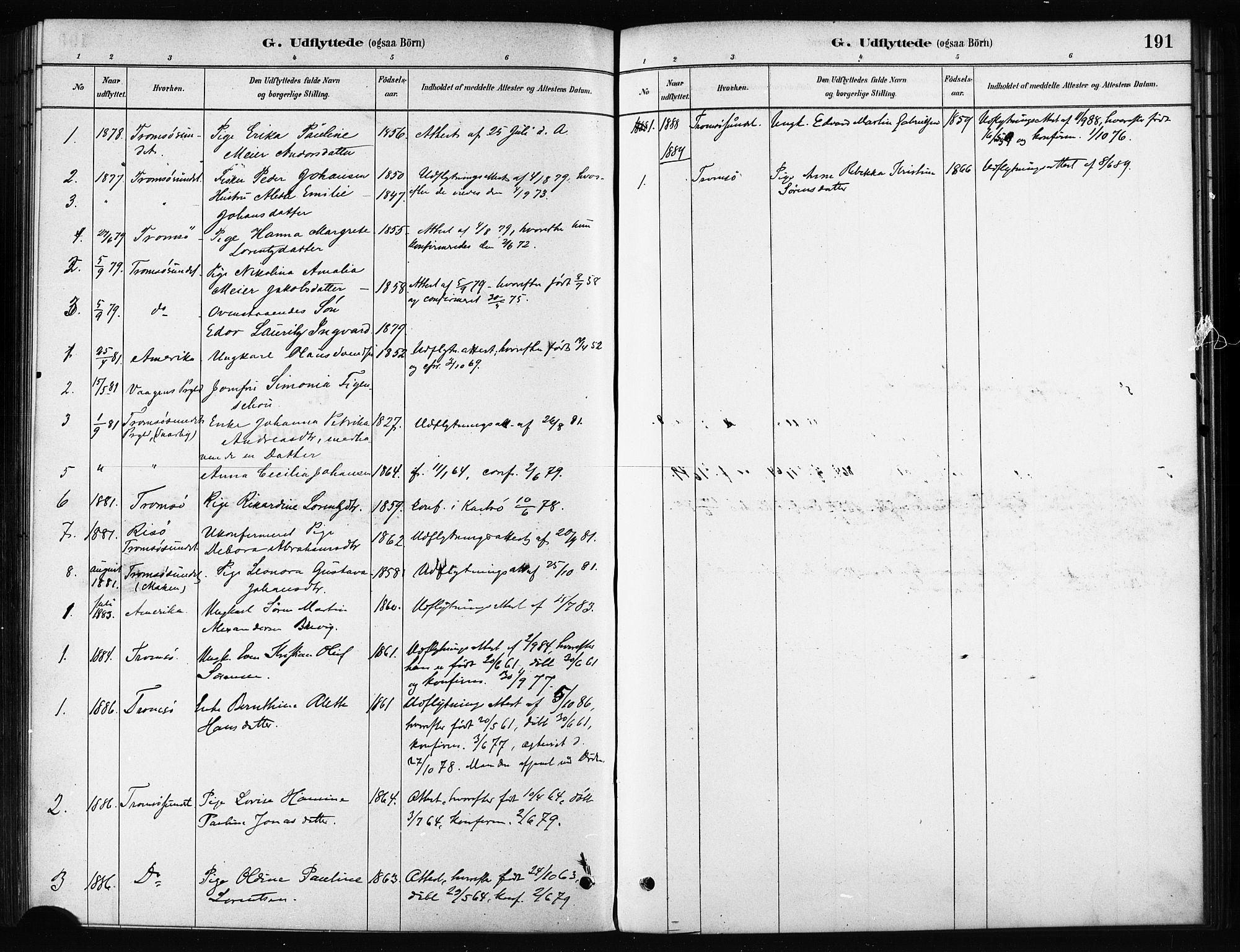 Karlsøy sokneprestembete, SATØ/S-1299/H/Ha/Haa/L0011kirke: Parish register (official) no. 11, 1879-1892, p. 191