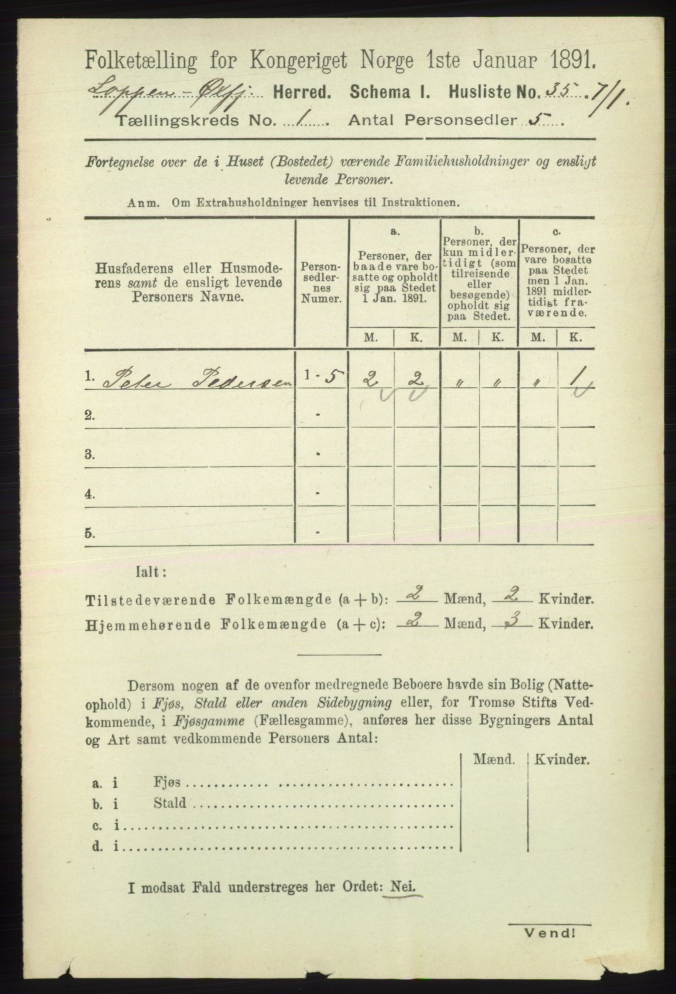 RA, 1891 census for 2014 Loppa, 1891, p. 53