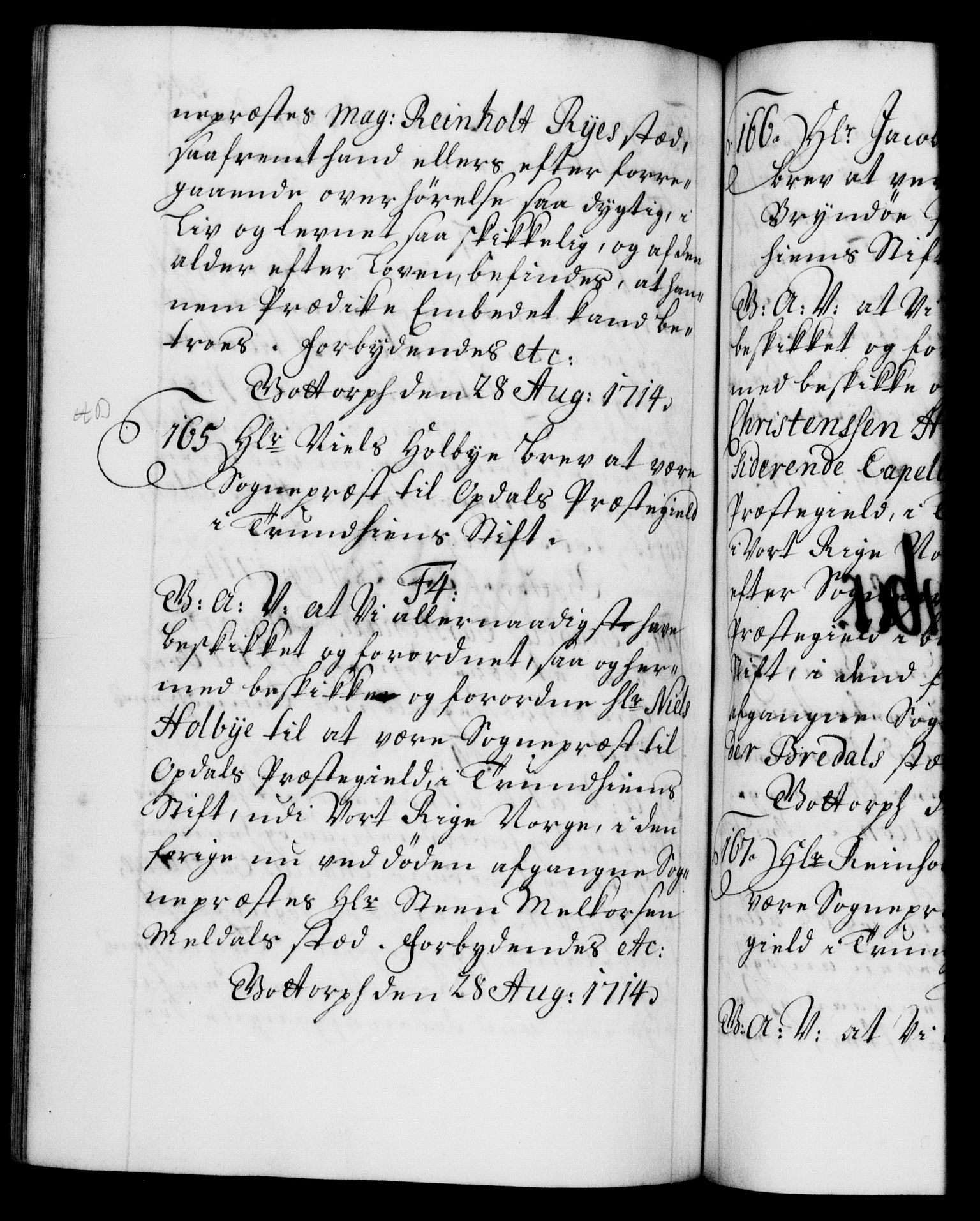 Danske Kanselli 1572-1799, AV/RA-EA-3023/F/Fc/Fca/Fcaa/L0021: Norske registre, 1712-1715, p. 346b