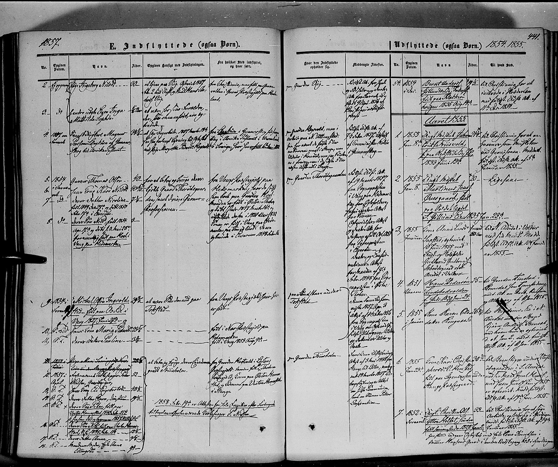 Stange prestekontor, SAH/PREST-002/K/L0012: Parish register (official) no. 12, 1852-1862, p. 441