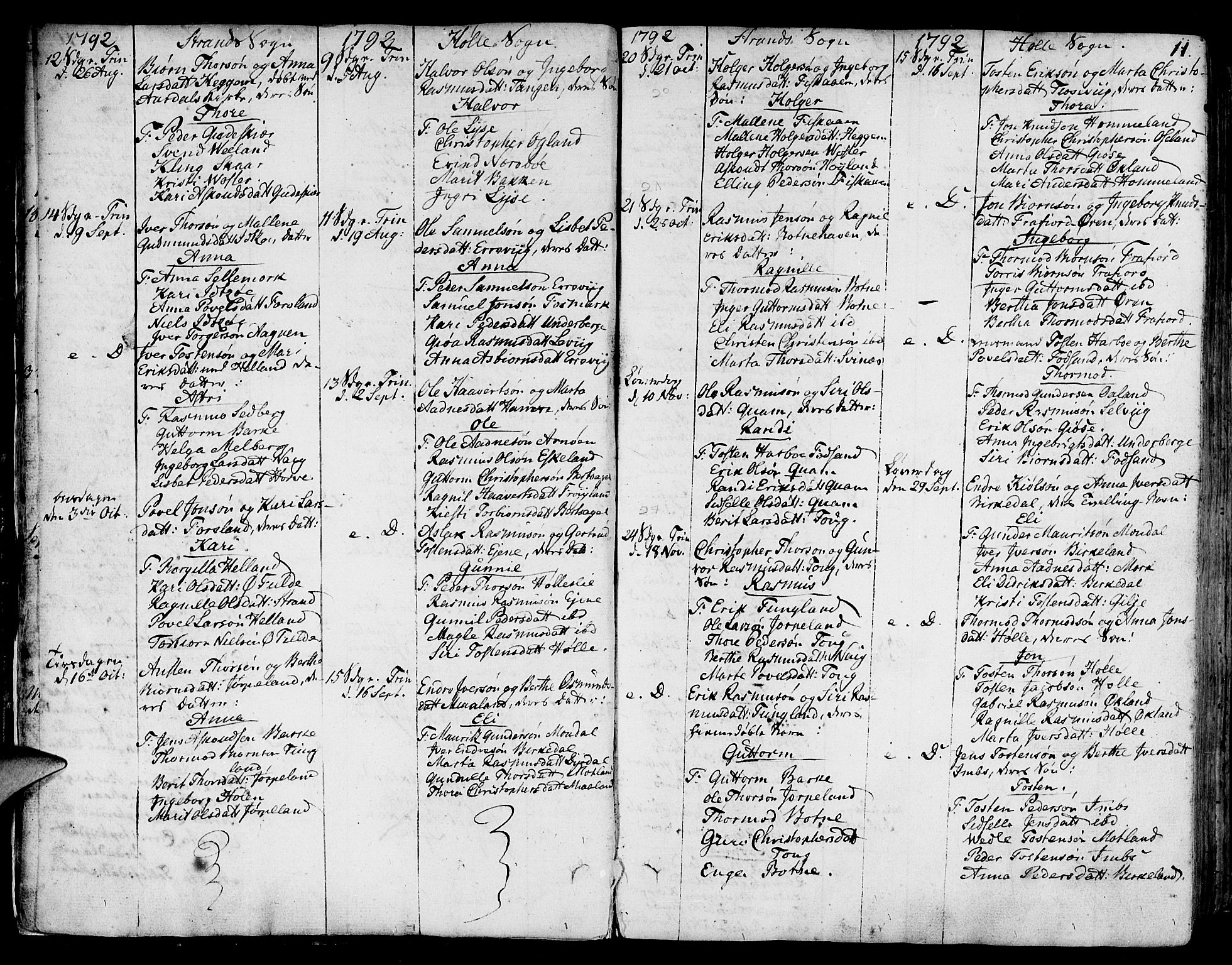 Strand sokneprestkontor, AV/SAST-A-101828/H/Ha/Haa/L0003: Parish register (official) no. A 3, 1769-1816, p. 11