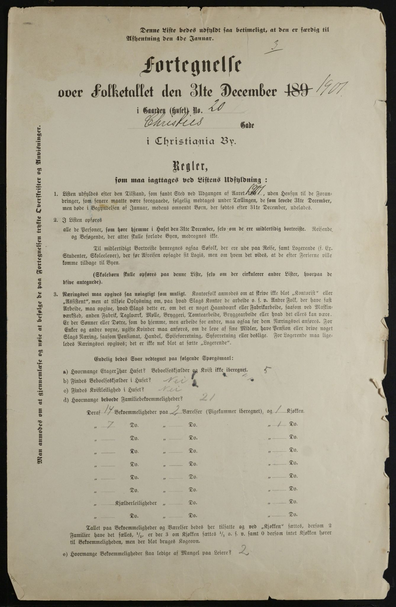 OBA, Municipal Census 1901 for Kristiania, 1901, p. 2017